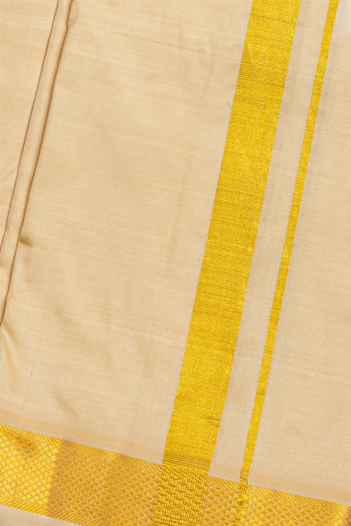 Kancheepuram Silk Beige Dhoti And Shalya
