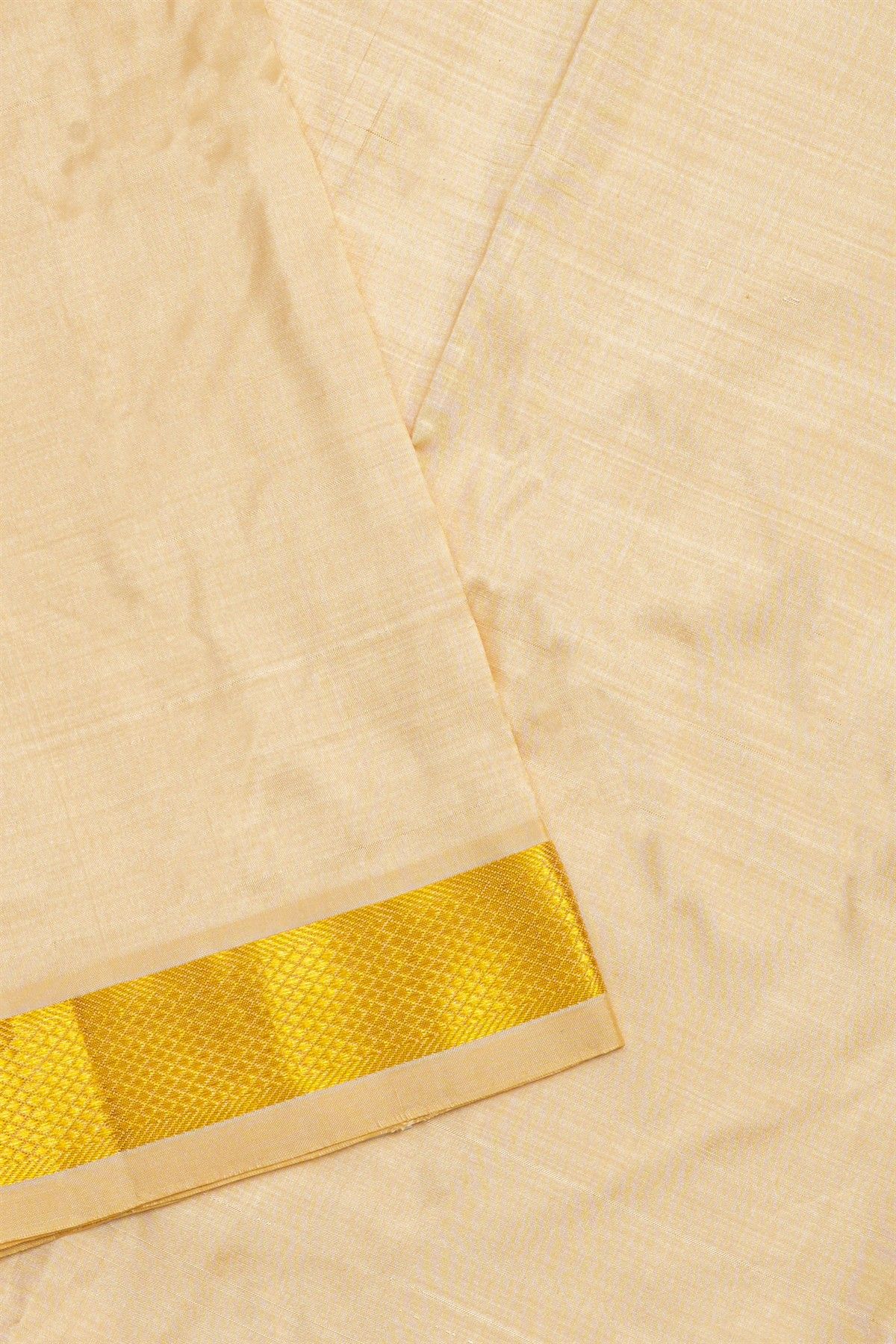 Kancheepuram Silk Beige Dhoti And Shalya
