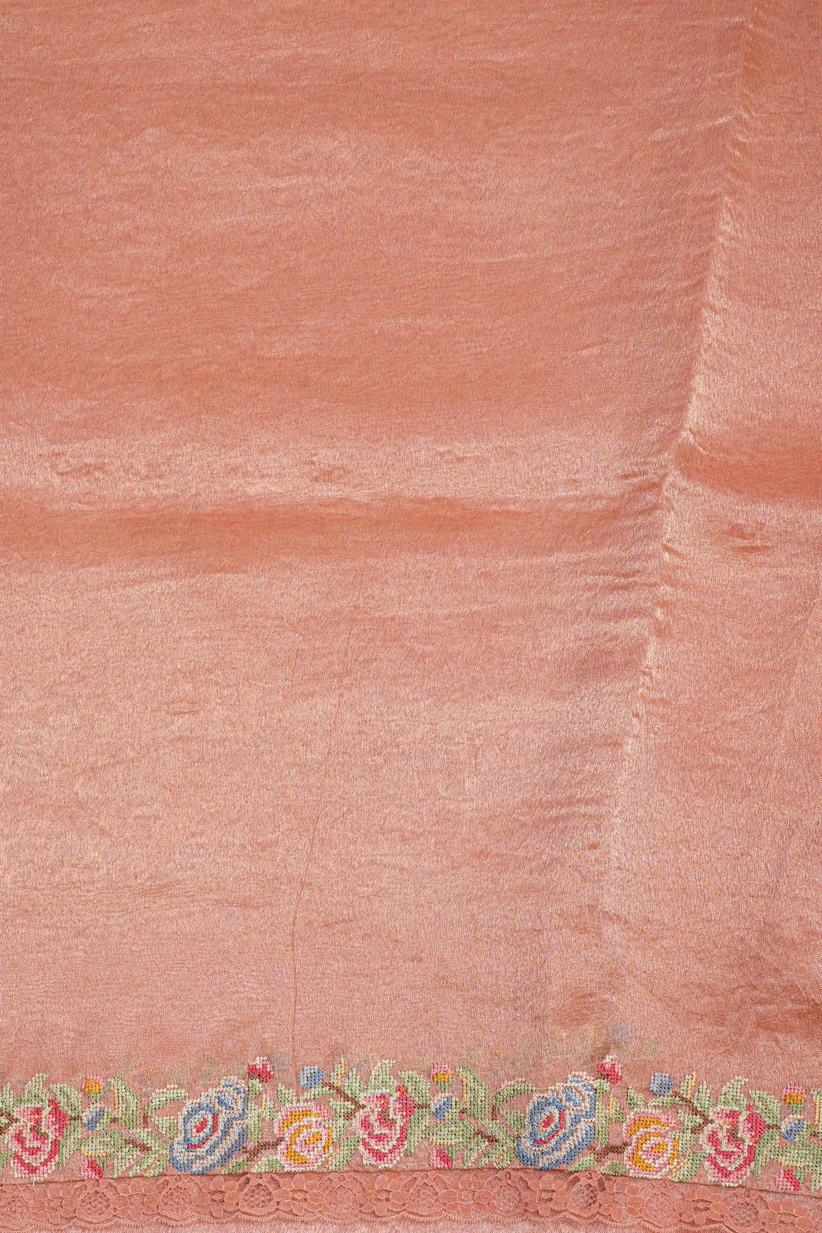 Fancy Tissue Peach Saree