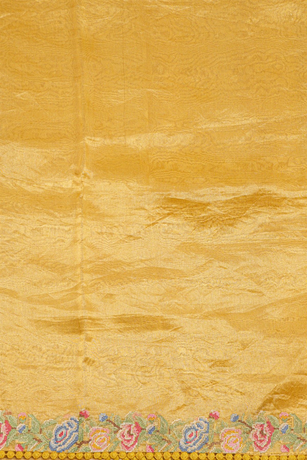 Fancy Tissue Yellow Saree