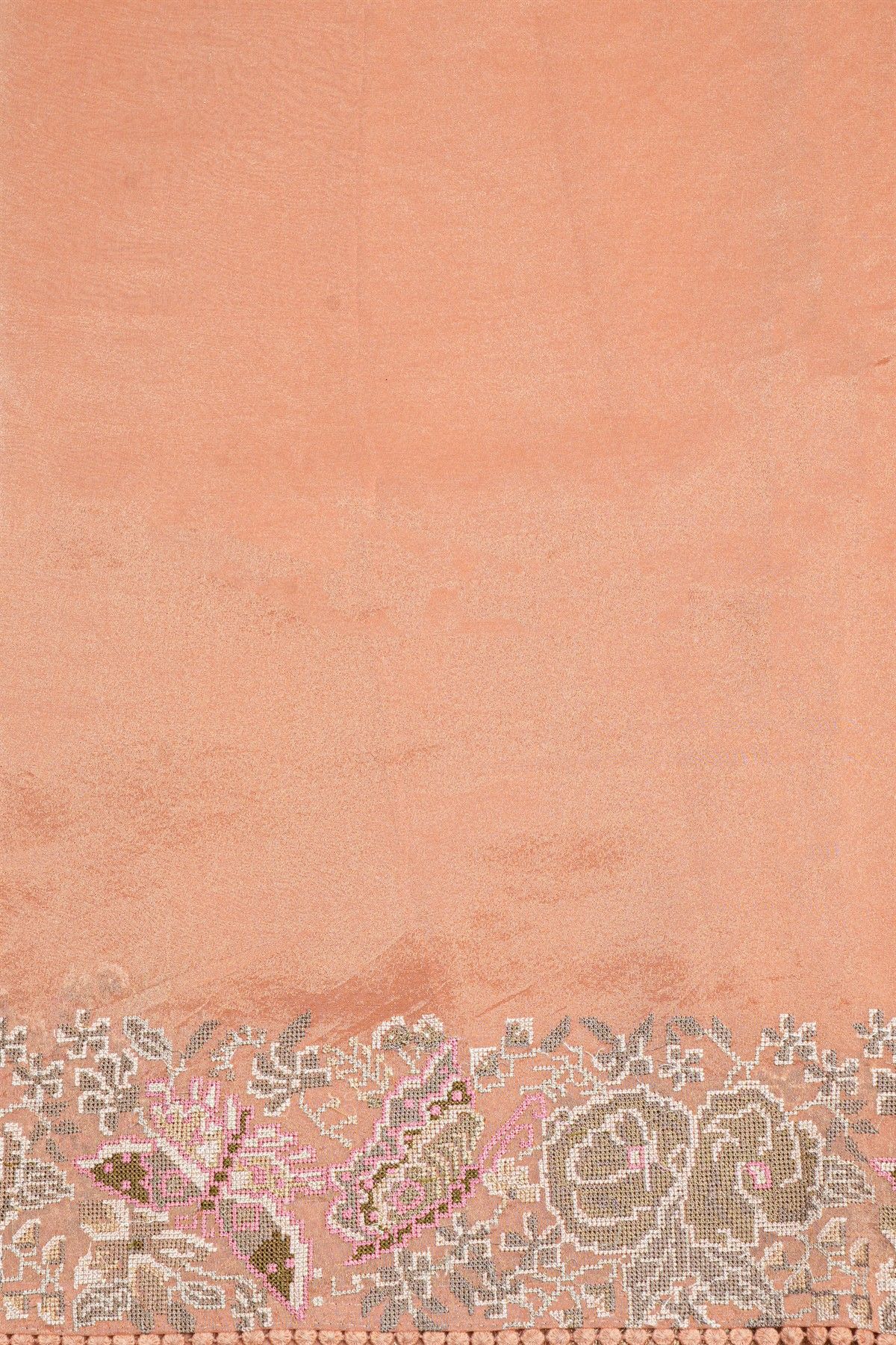Fancy Tissue Peach Saree