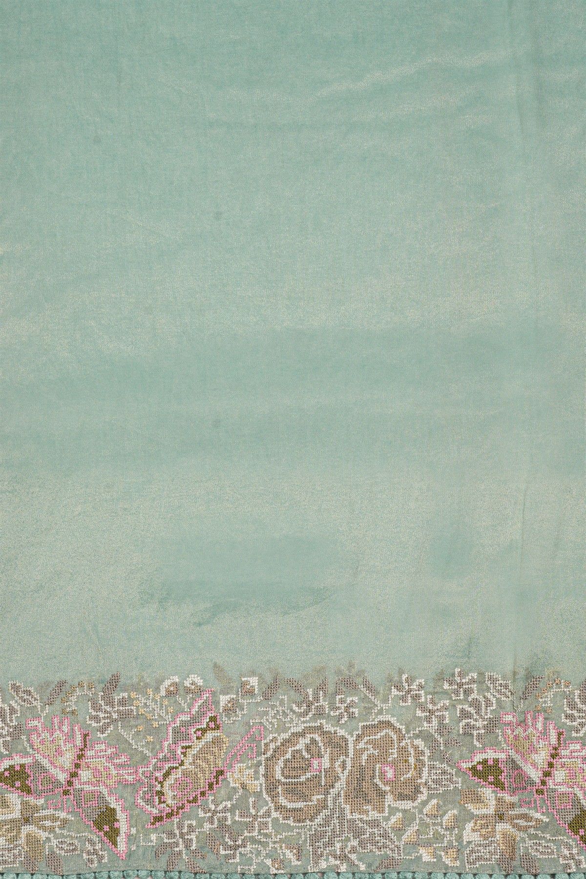 Fancy Tissue Sky Blue Saree