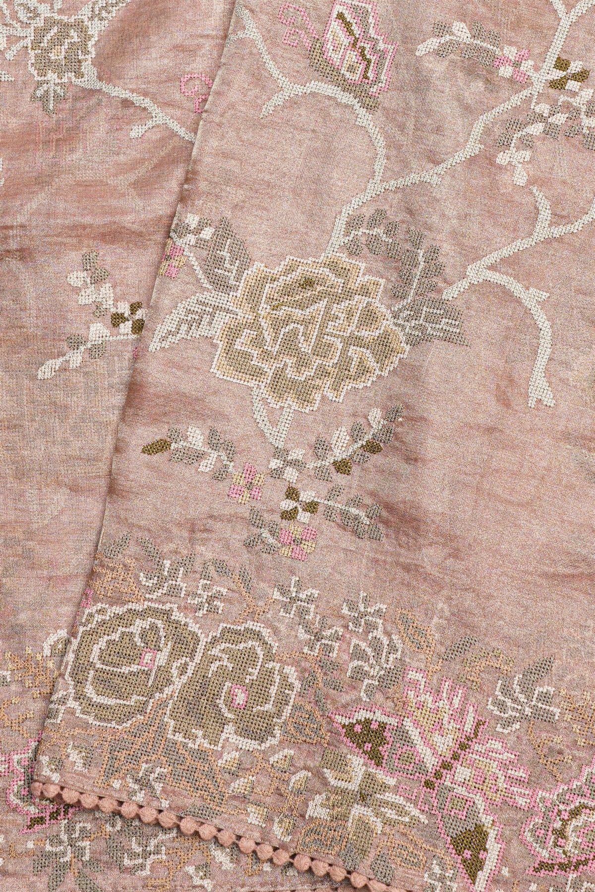 Fancy Tissue Onion Pink Saree