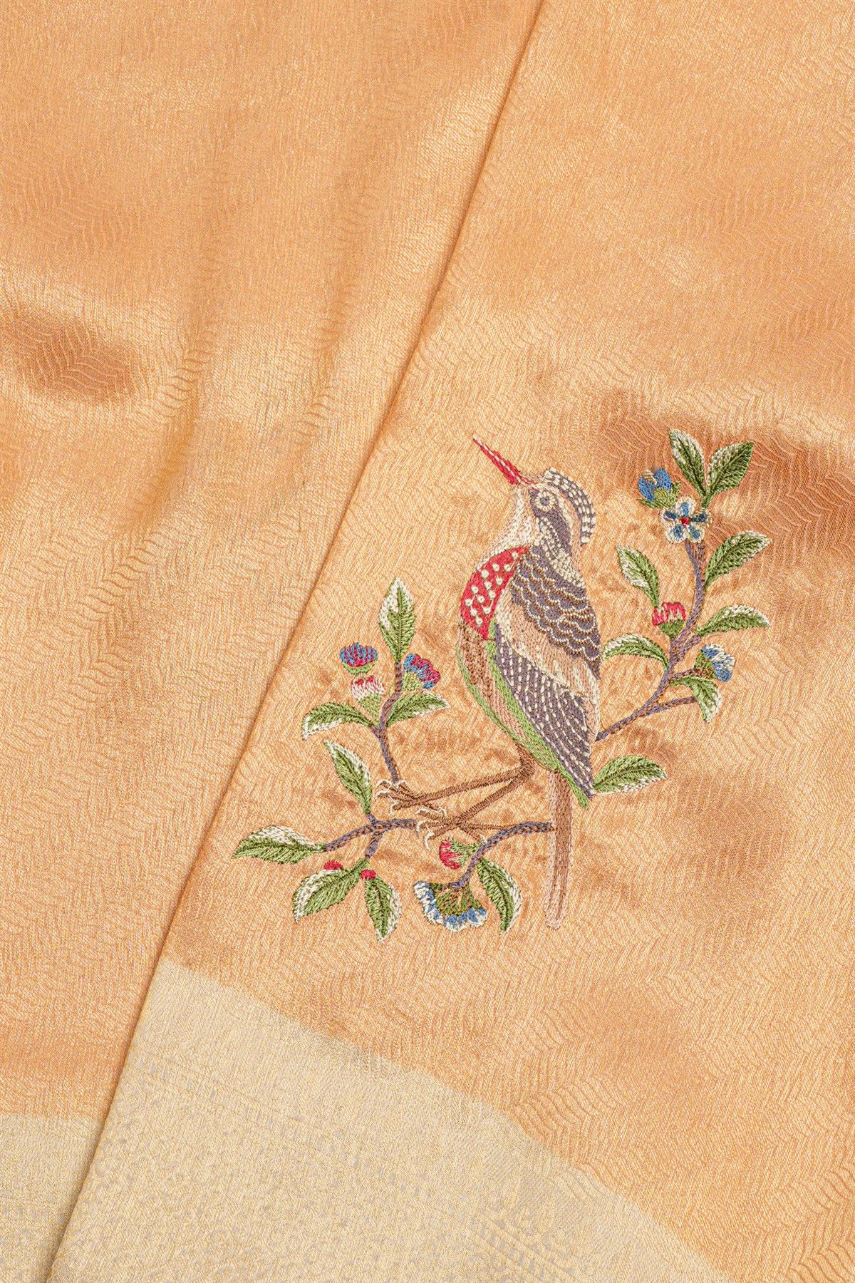 Fancy Tissue Peach Saree