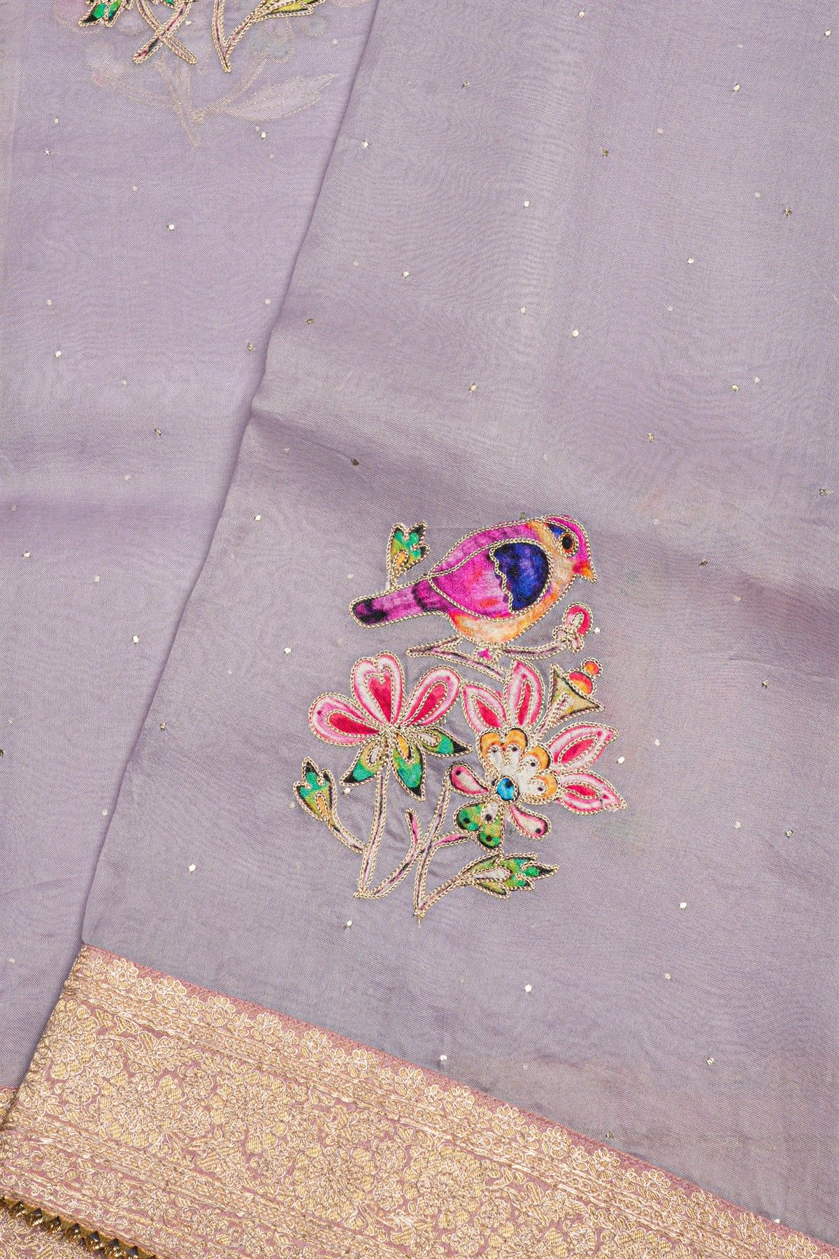 Fancy Tissue Lavender Saree
