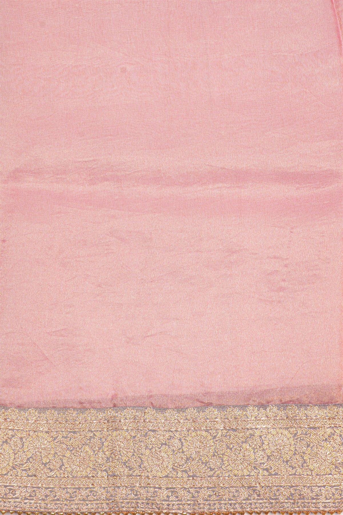 Fancy Tissue Pink Saree