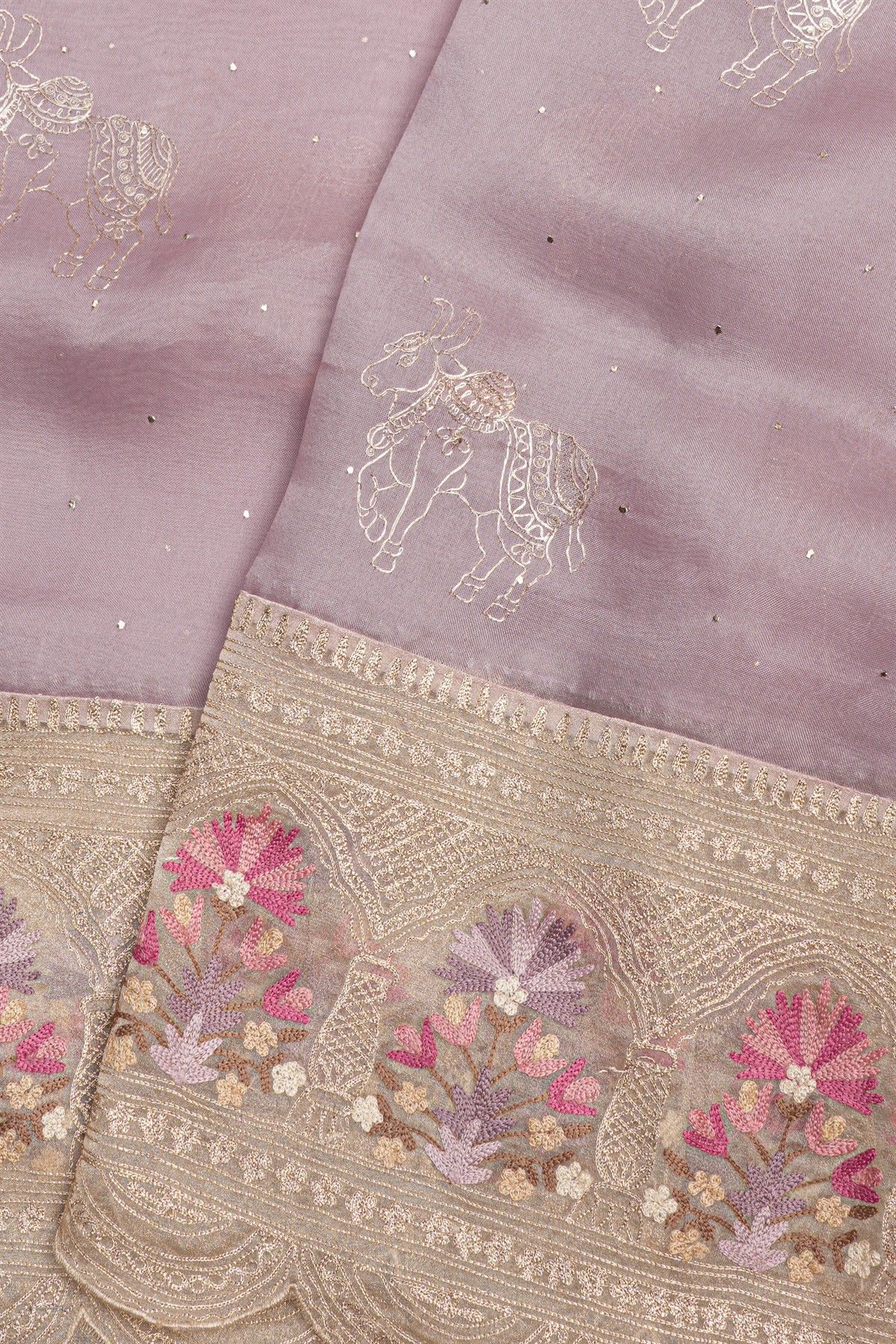 Fancy Tissue Lavender Saree