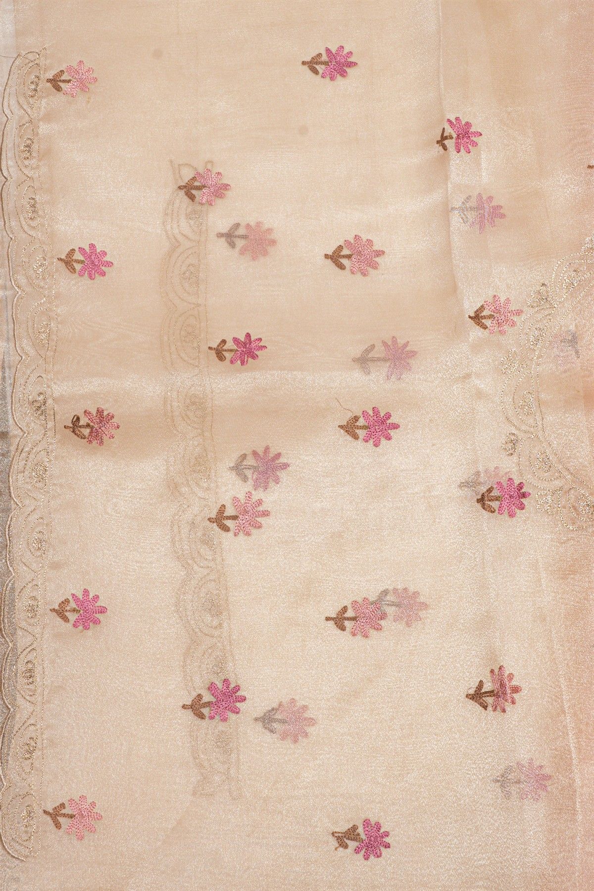 Fancy Tissue Baby Pink Saree