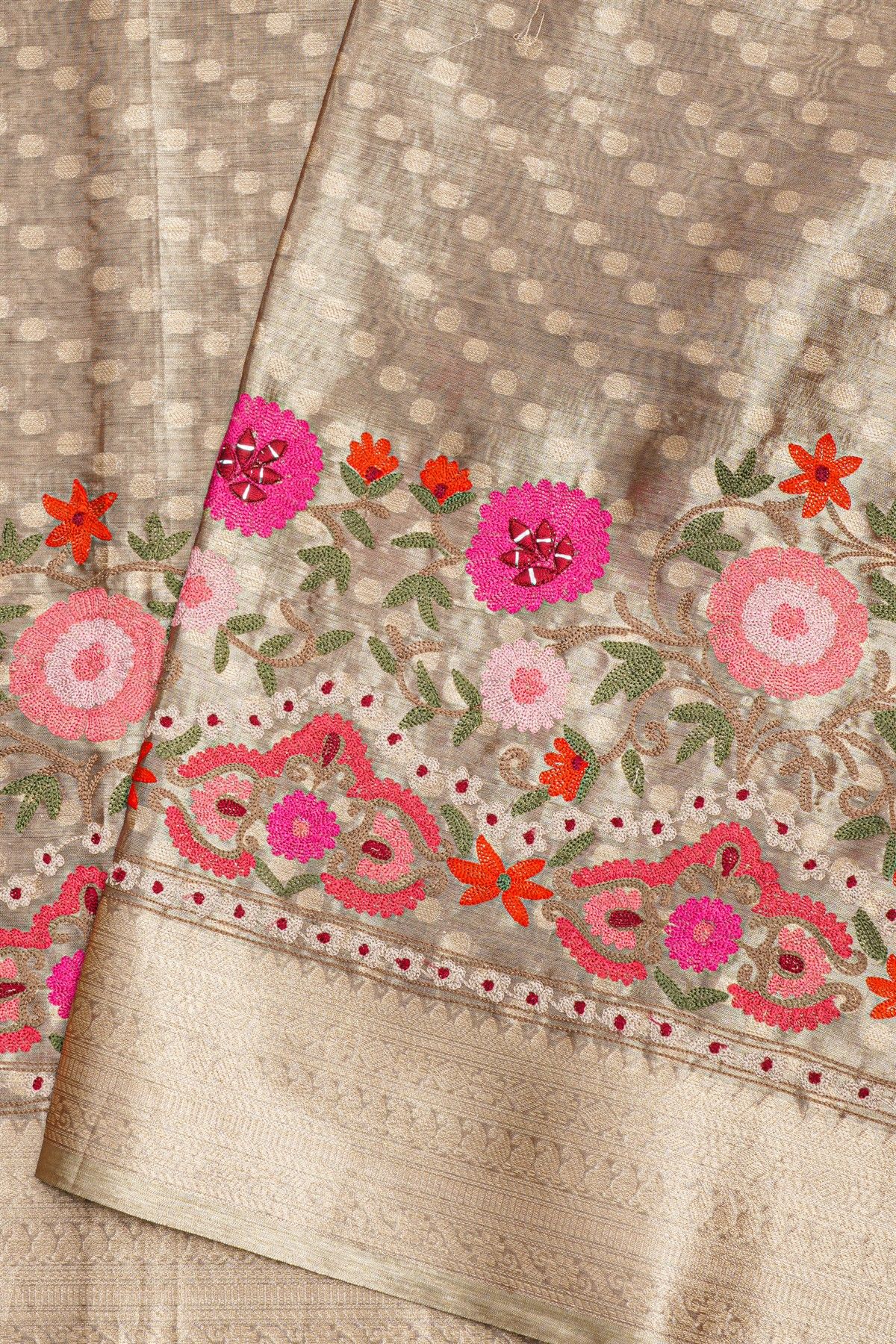 Fancy Tissue Dual Colour Saree