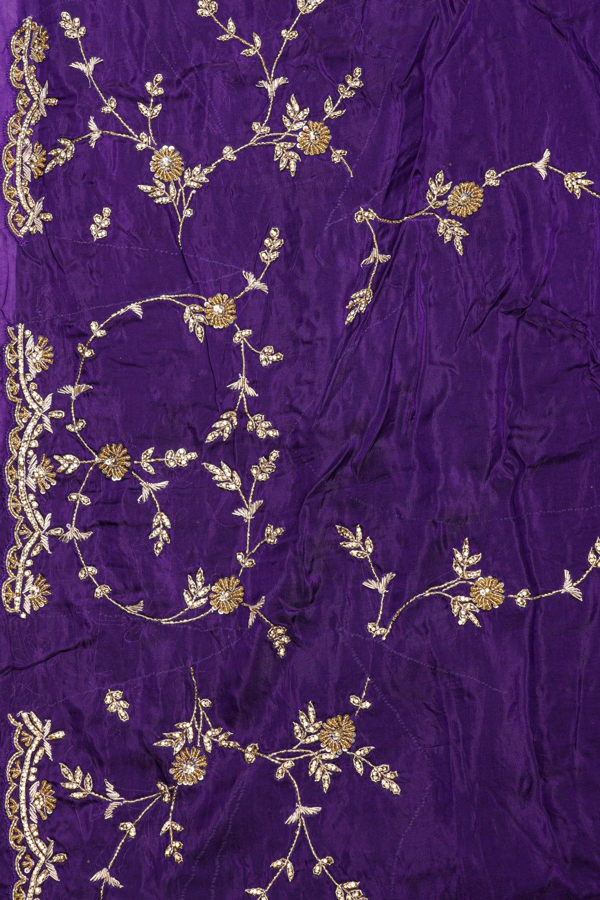 Fancy Crepe Navy Blue Saree