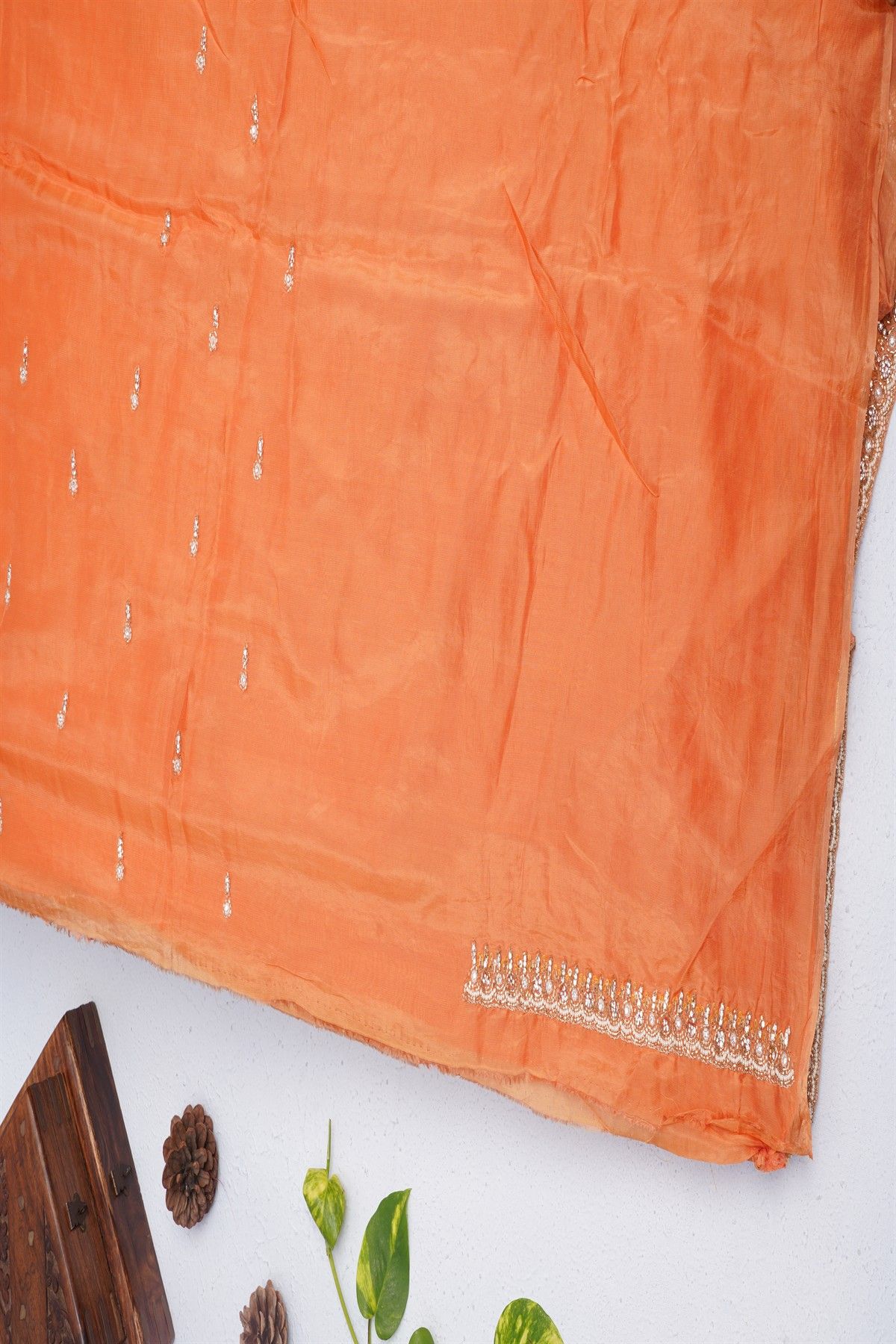 Fancy Kora Orange Saree