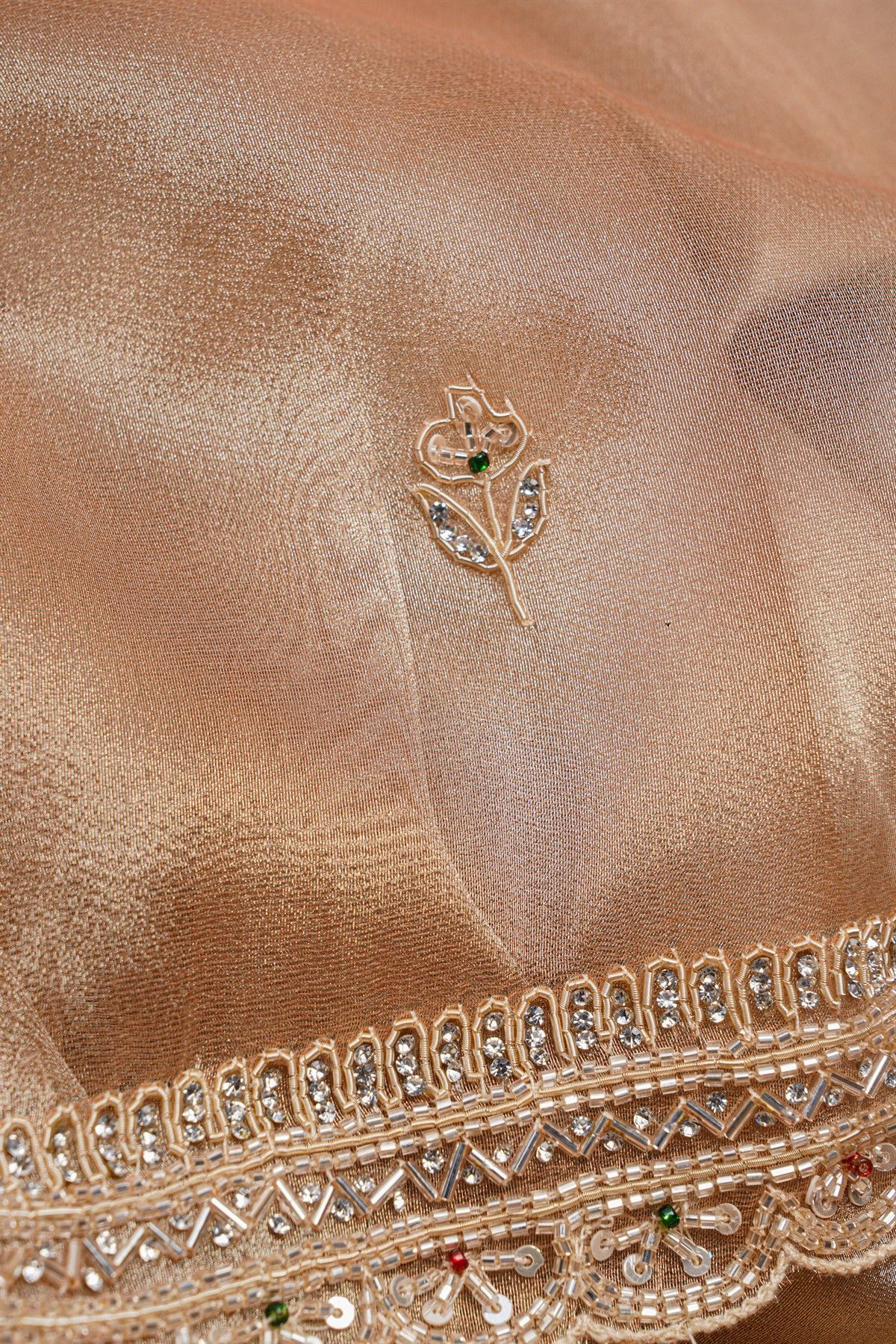 Fancy Tissue Cream Saree