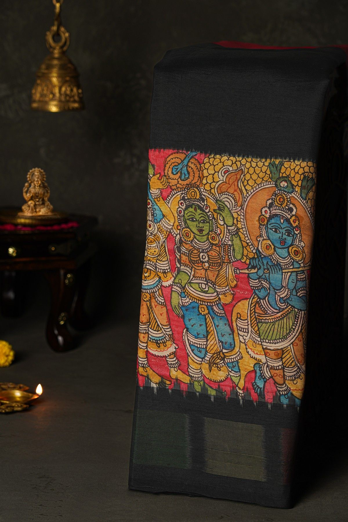 Kalamkari Silk Multi-Colour Saree