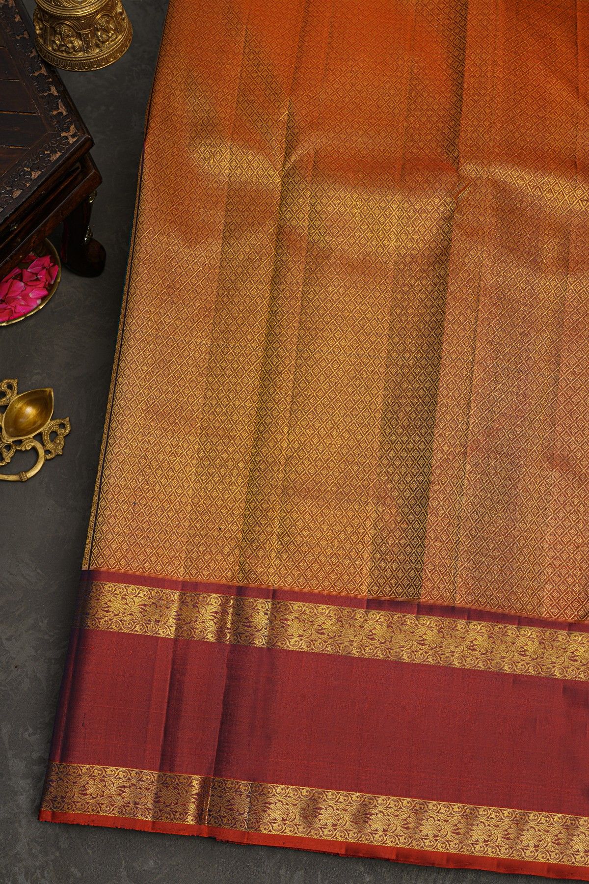 Kancheepuram Silk Teal Blue Saree