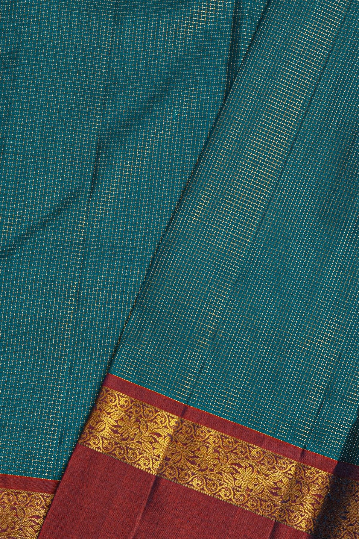 Kancheepuram Silk Teal Blue Saree