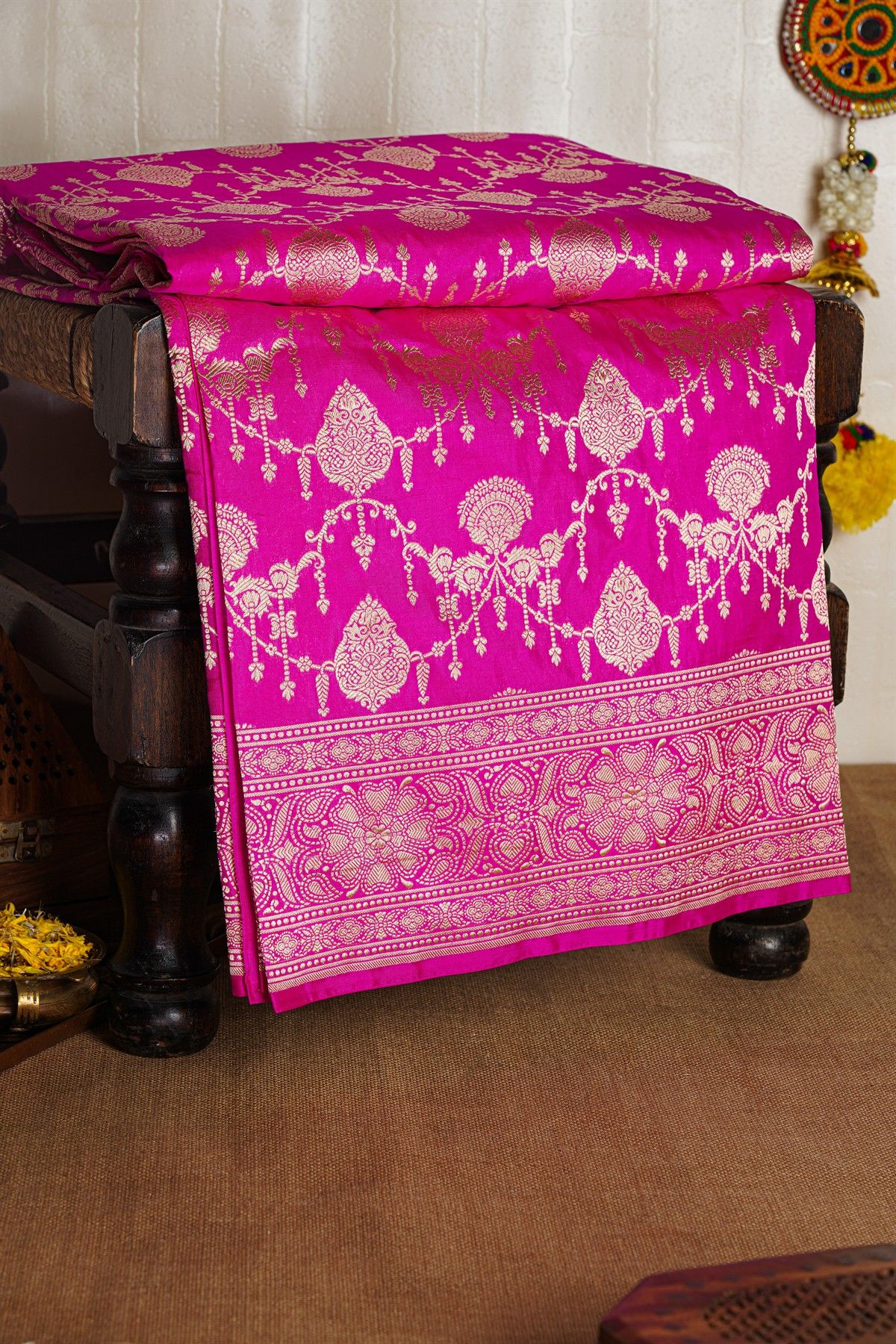 Banarasi Silk Magenta Saree