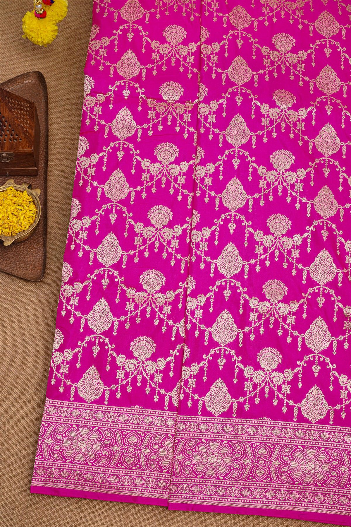 Banarasi Silk Magenta Saree