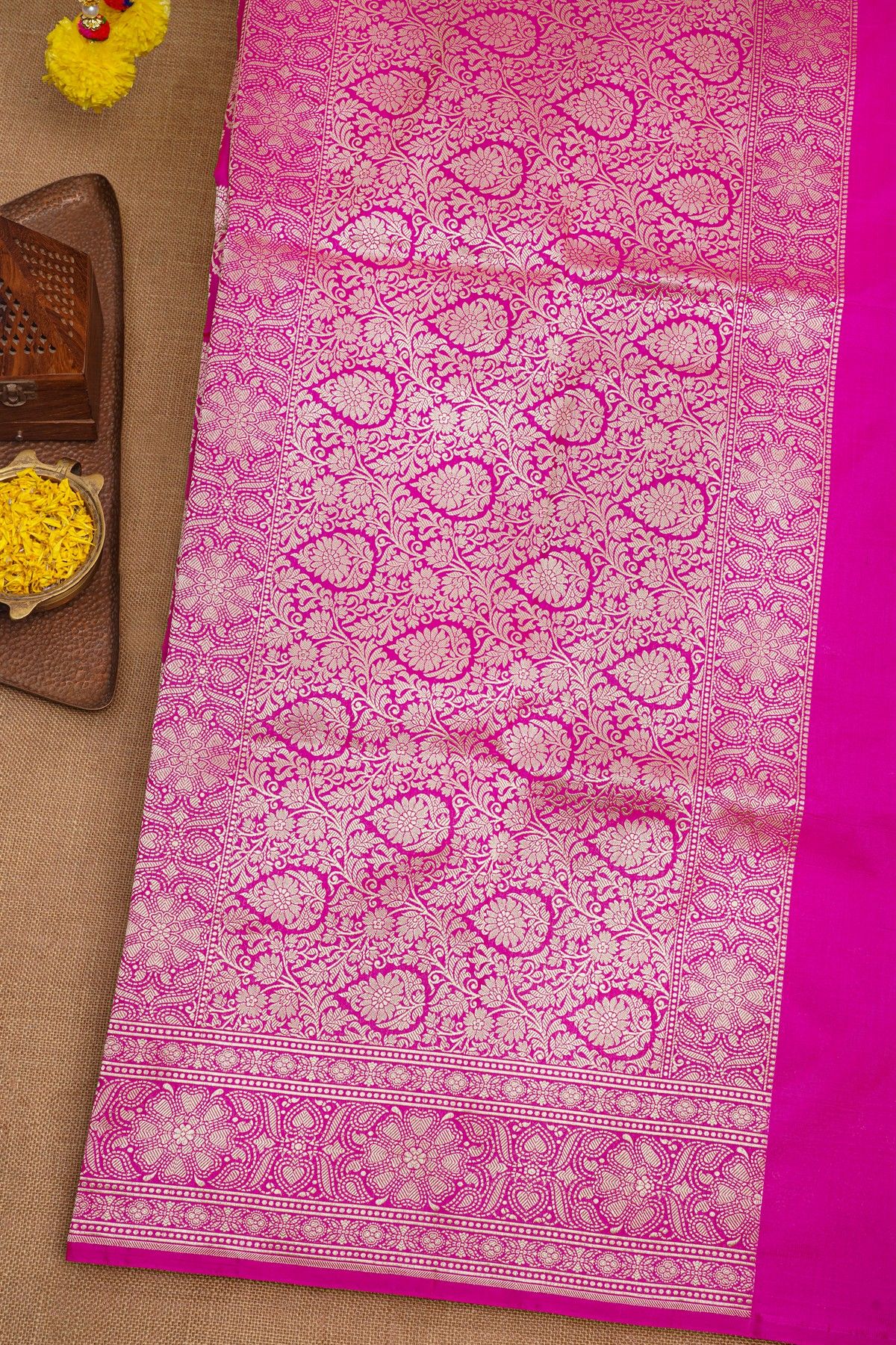 Banarasi Silk Magenta Saree