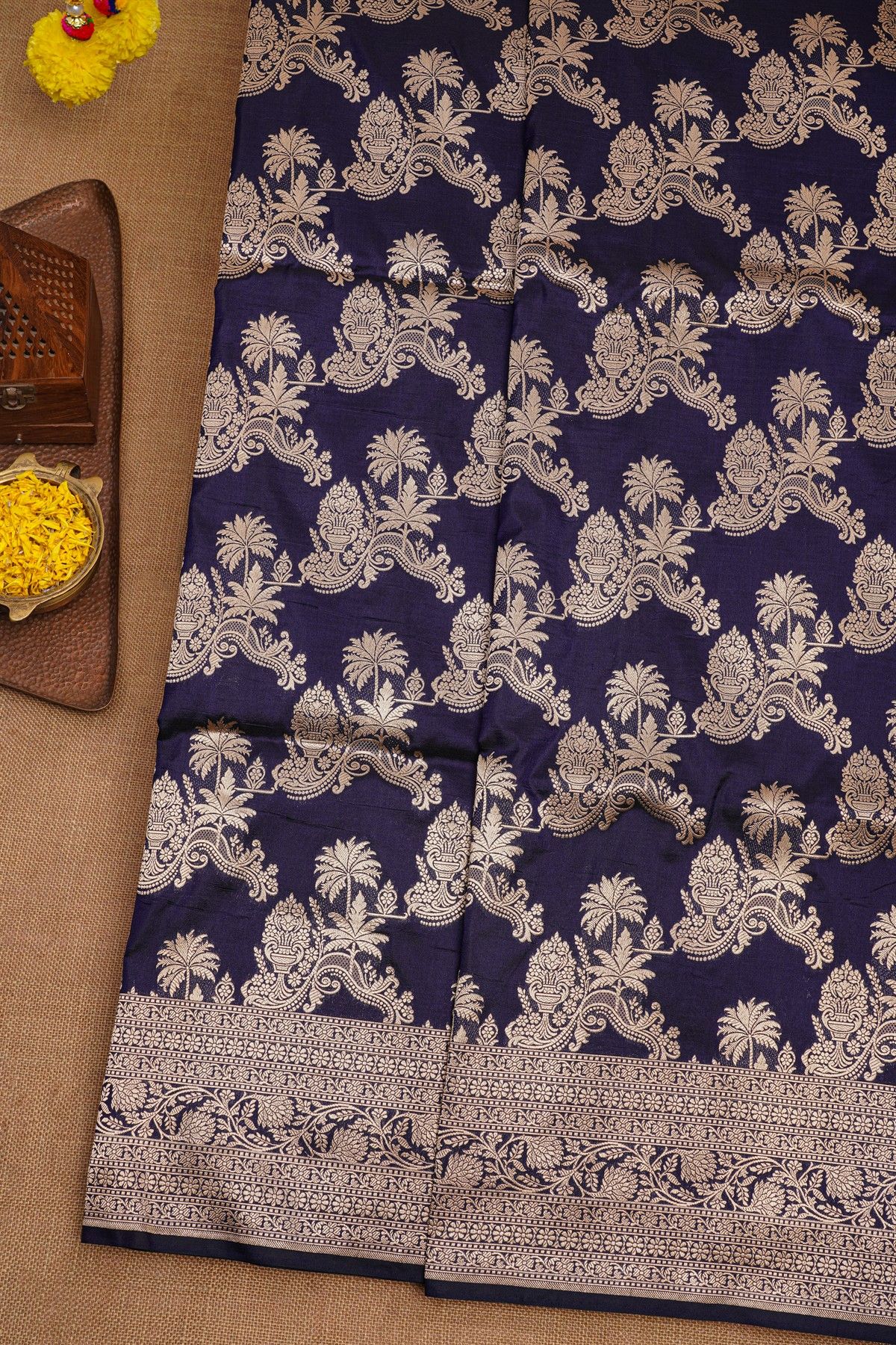 Banarasi Silk Navy Blue Saree