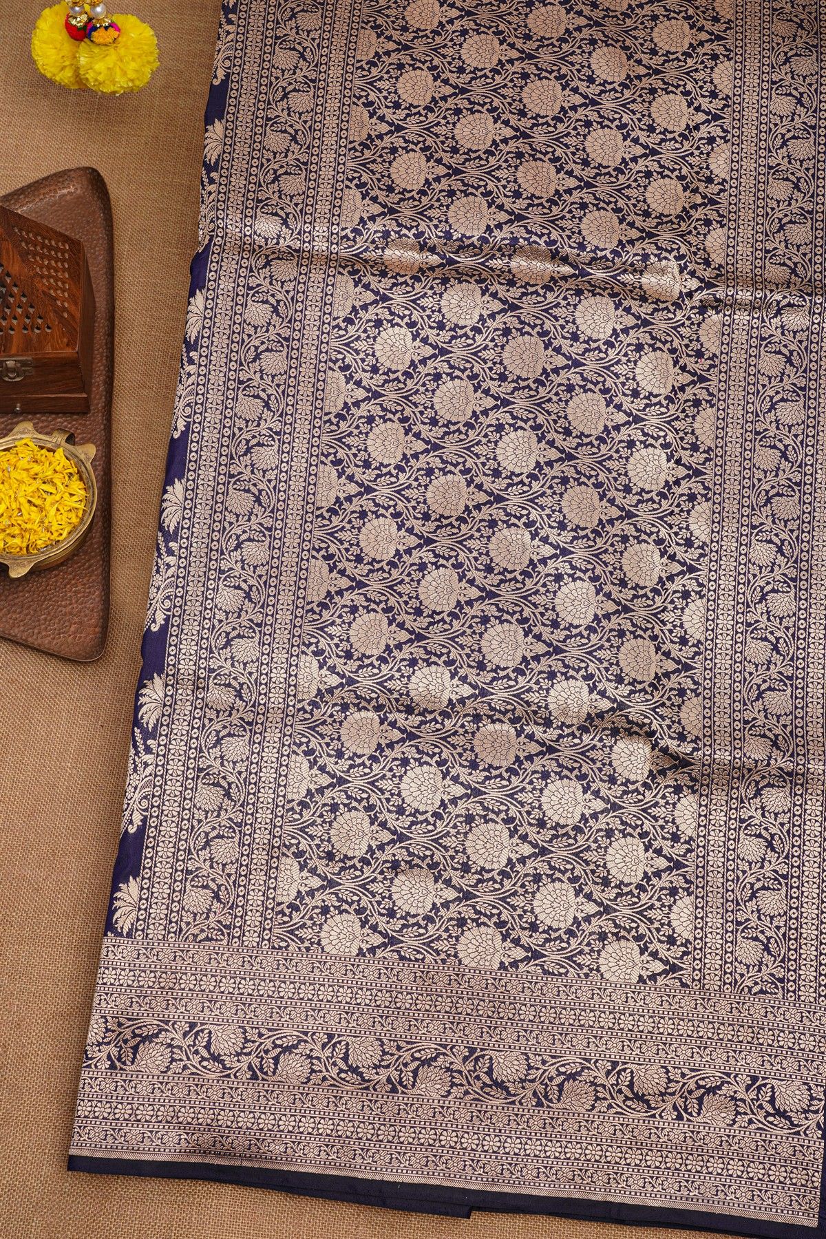 Banarasi Silk Navy Blue Saree