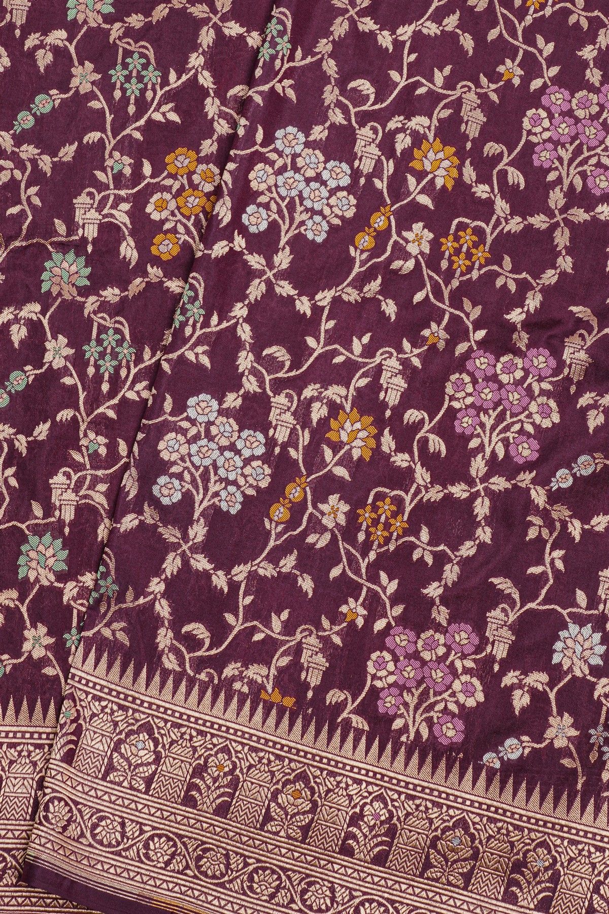 Banarasi Silk Wine Saree