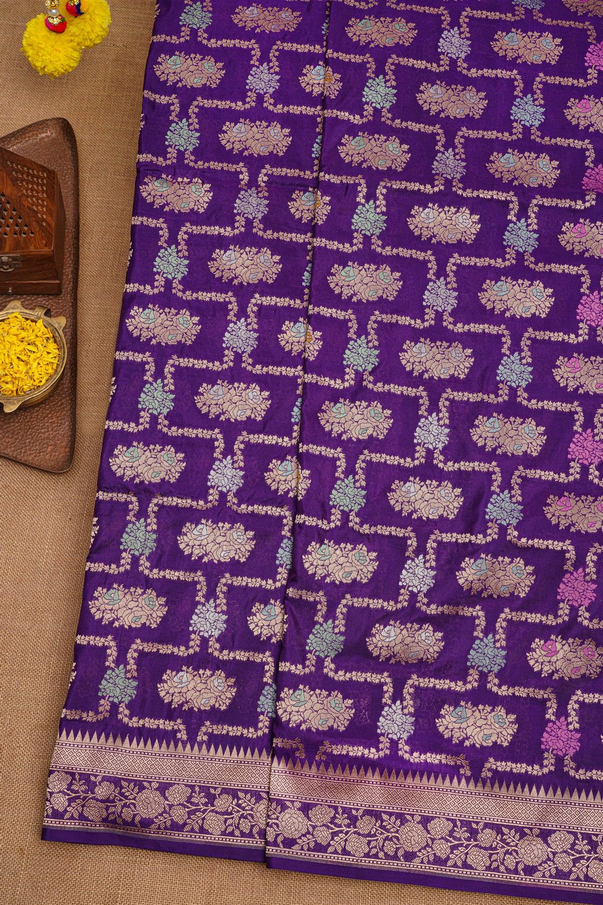 Banarasi Silk Navy Blue Saree