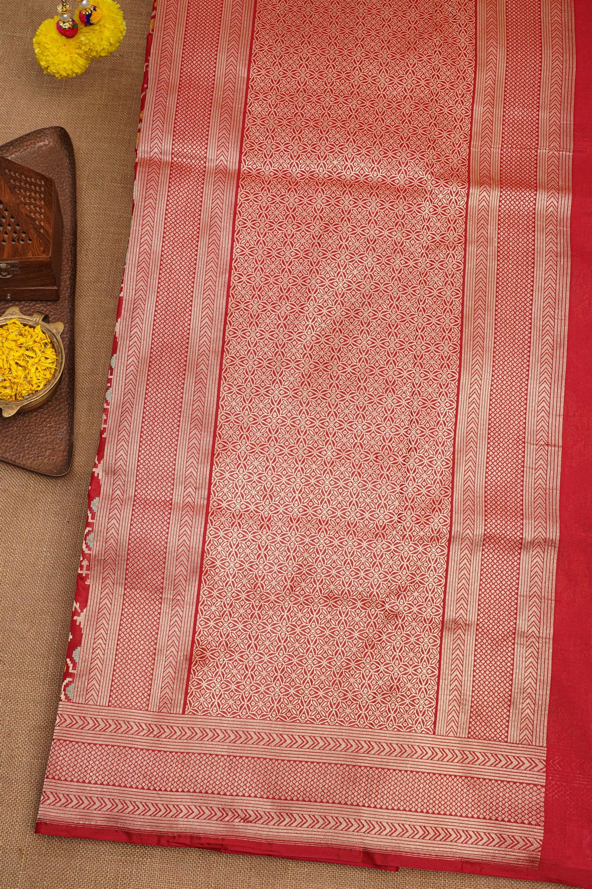 Banarasi Silk Red Saree