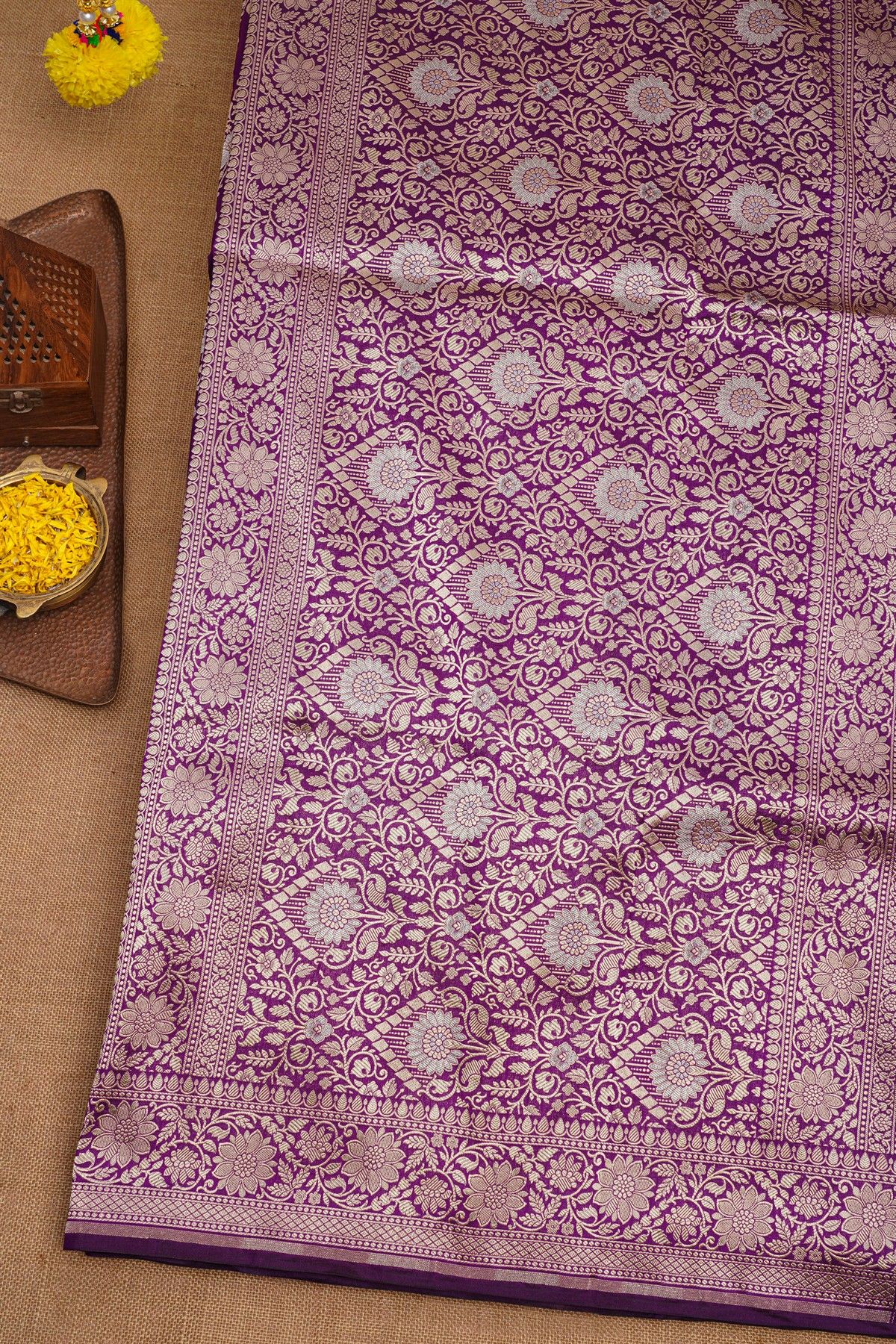 Banarasi Silk Purple Saree