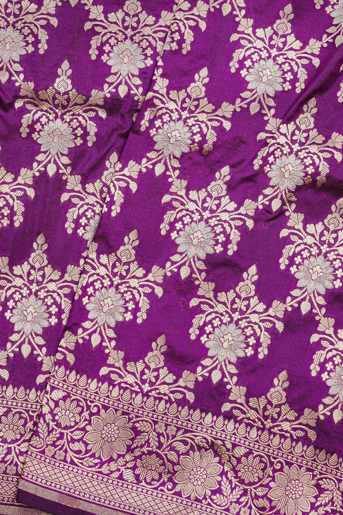 Banarasi Silk Purple Saree