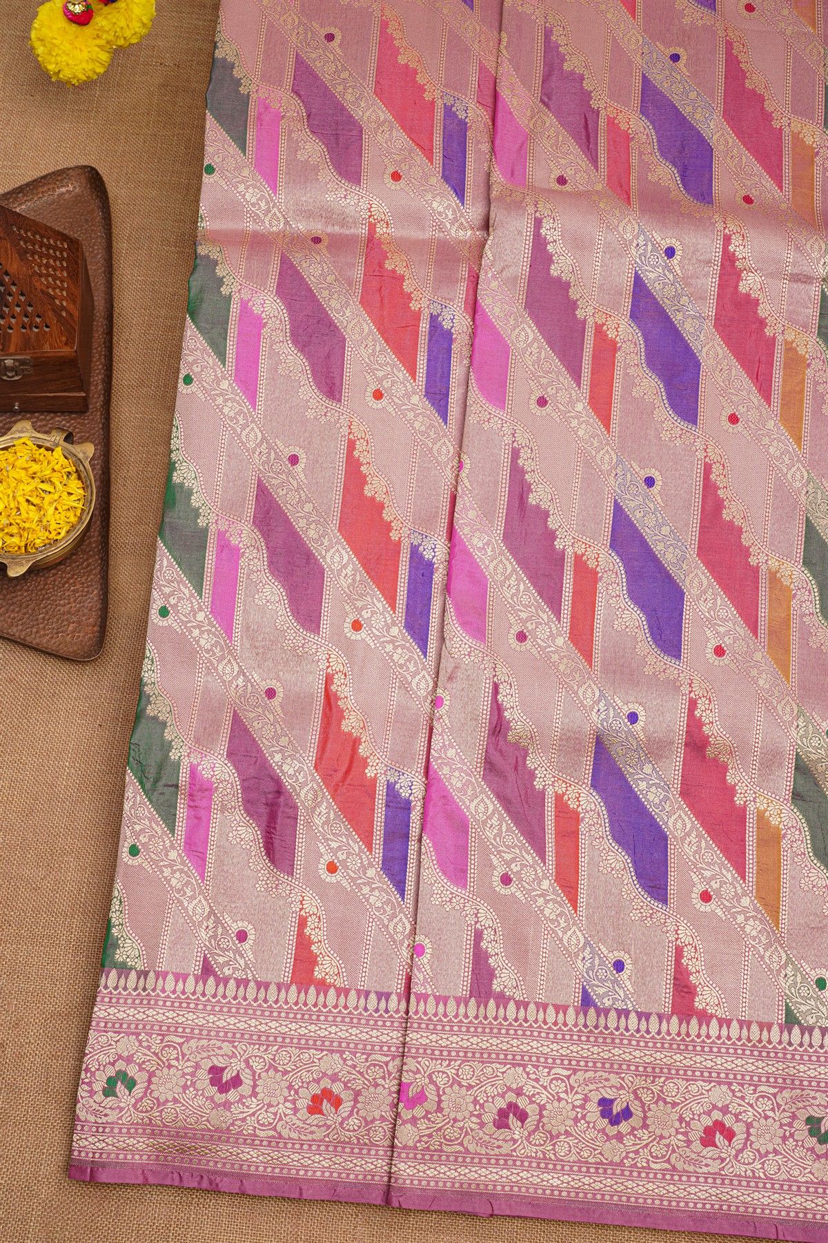 Banarasi Silk Multi-Colour Saree