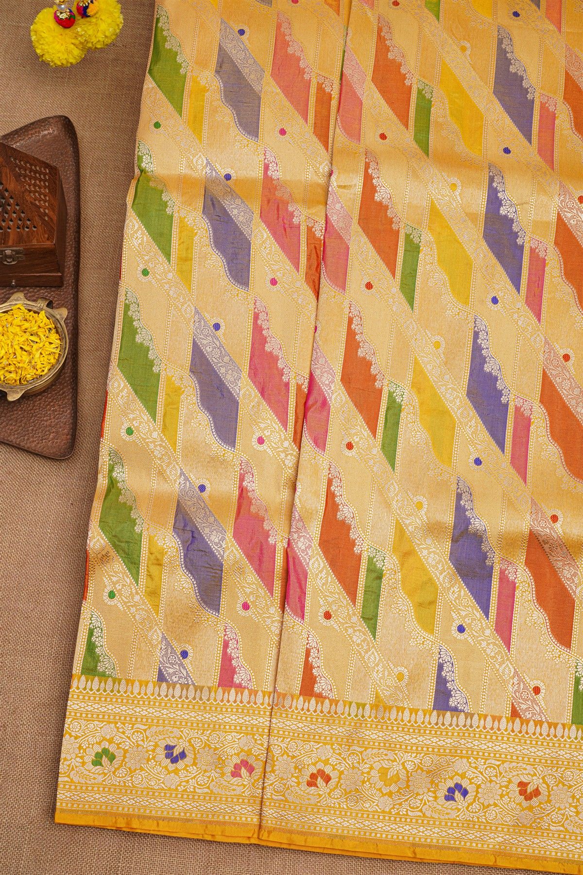Banarasi Silk Multi-Colour Saree