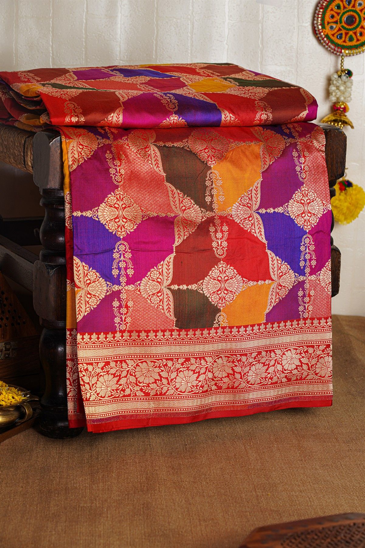 Banarasi Silk Multi-Colour Saree