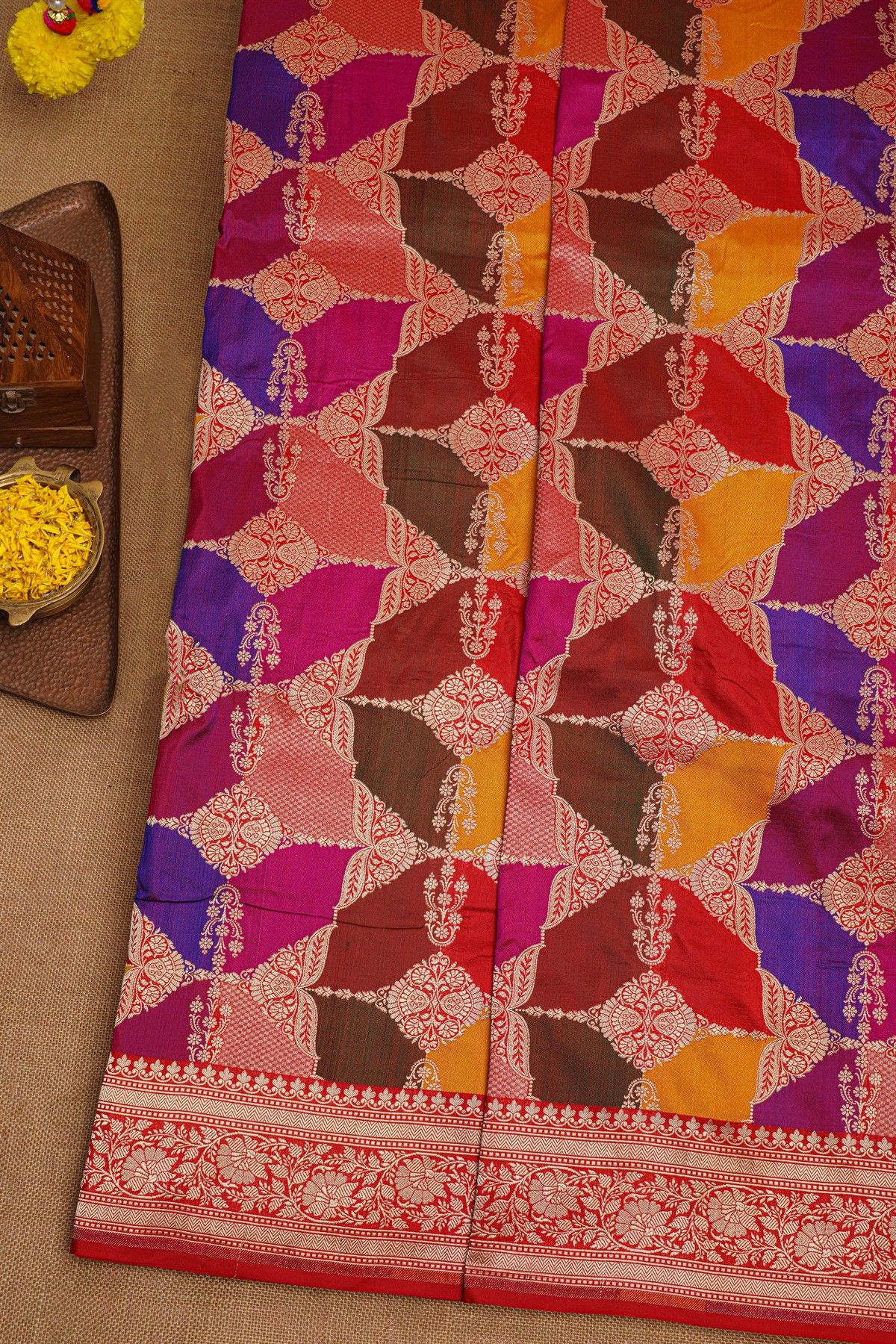 Banarasi Silk Multi-Colour Saree