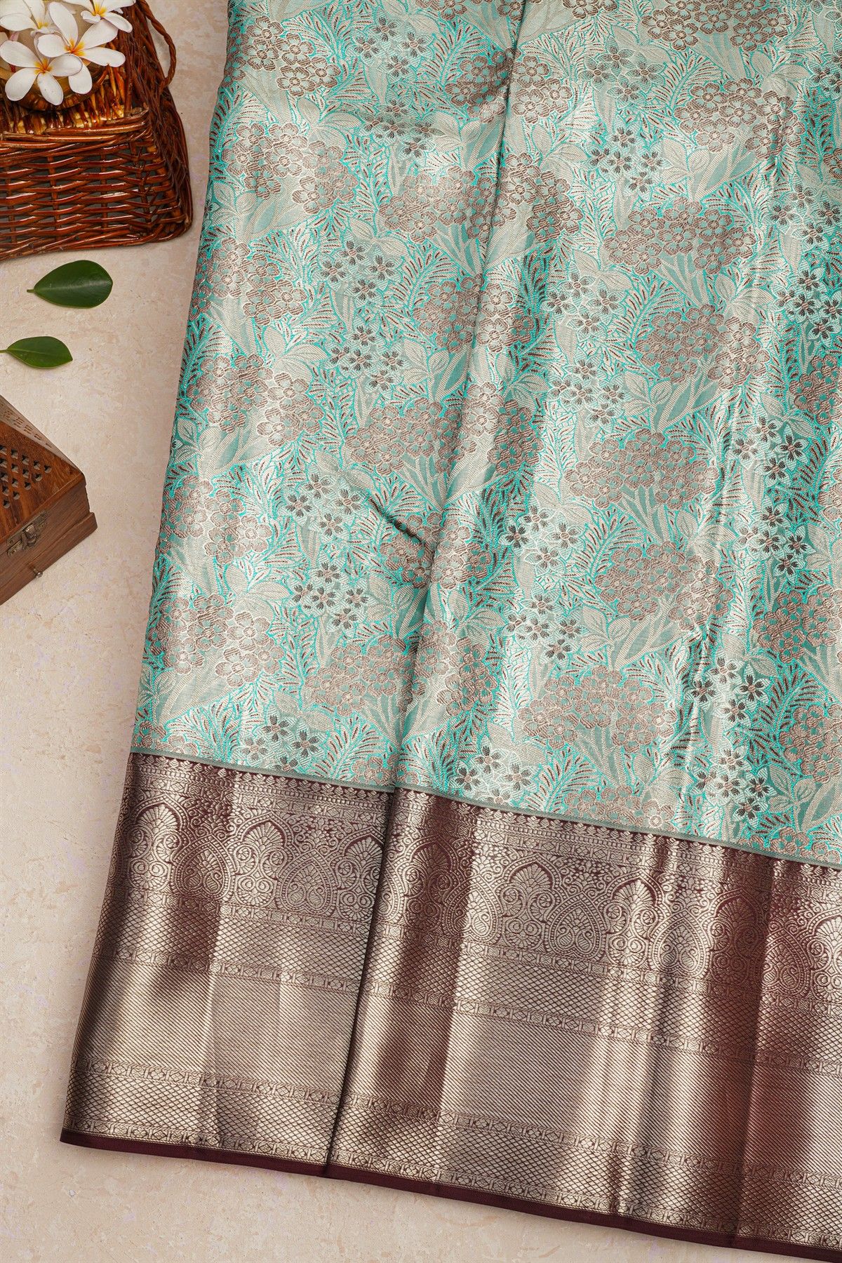 Kancheepuram Silk Sky Blue Saree