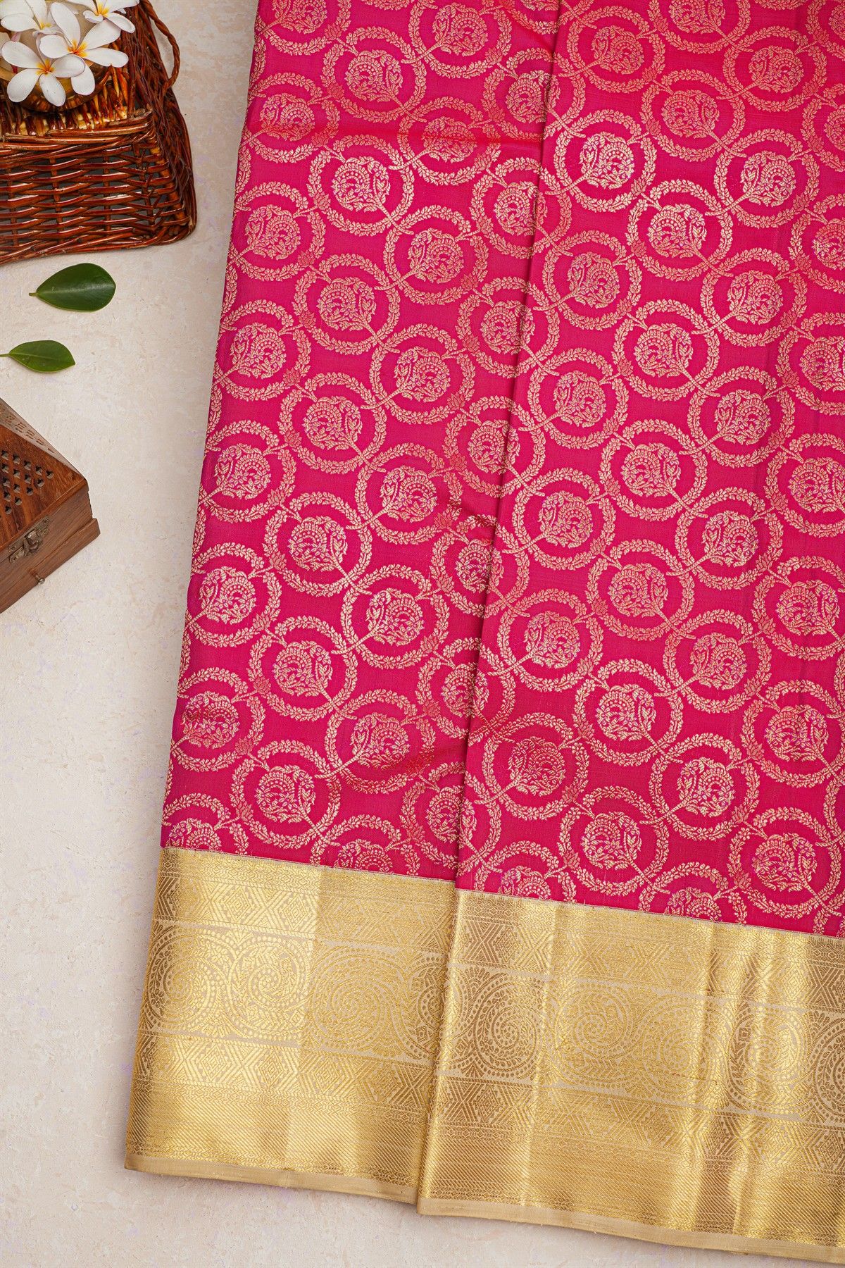 Kancheepuram Silk Rani Pink Saree