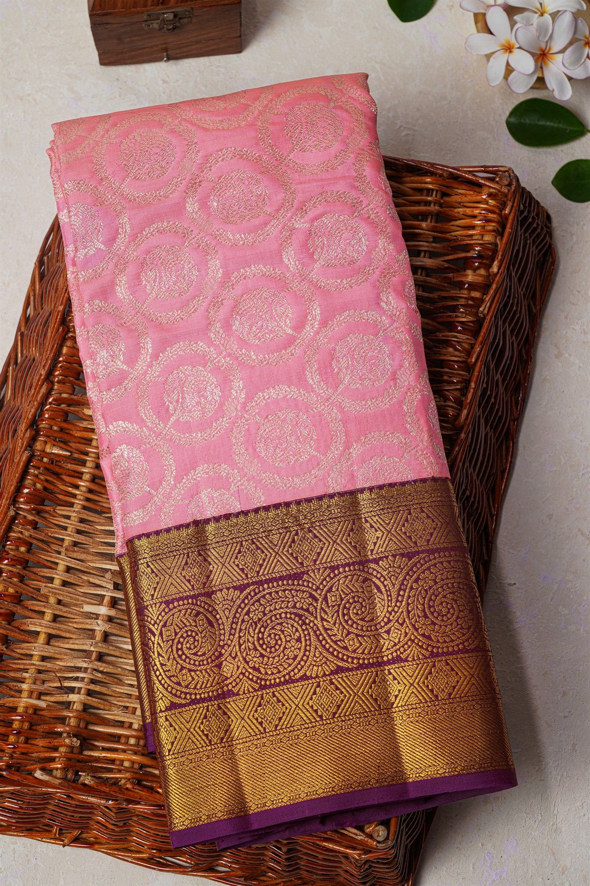Kancheepuram Silk Pink Saree