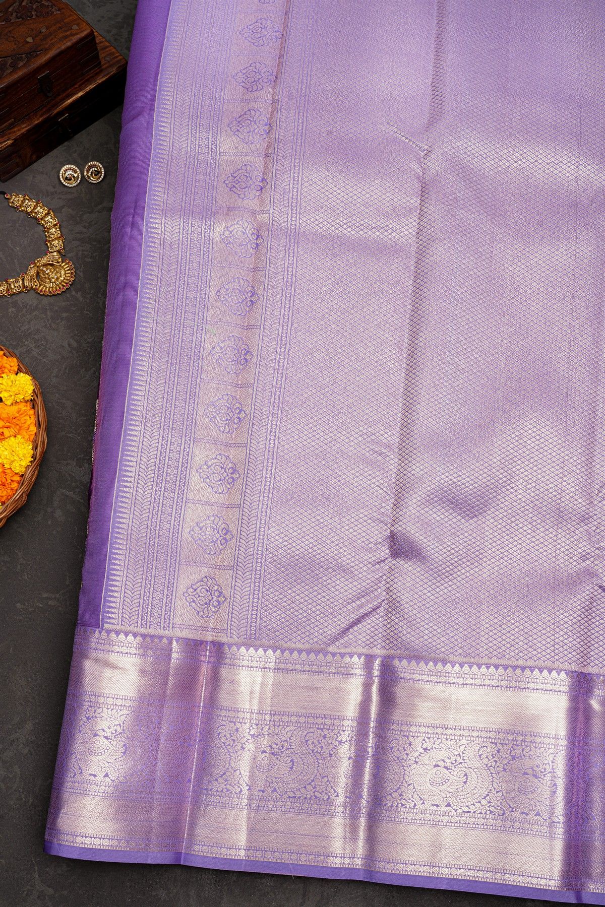 Kancheepuram Silk Violet Saree