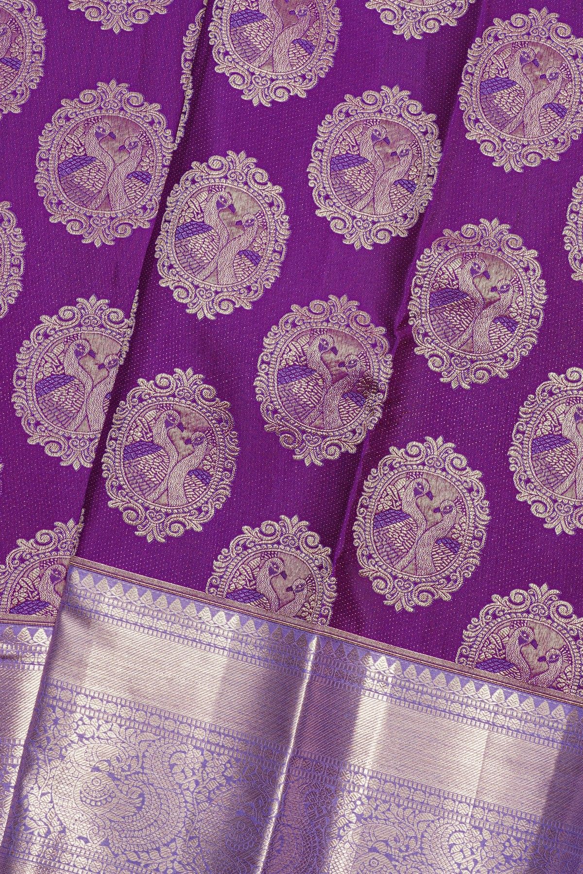 Kancheepuram Silk Violet Saree