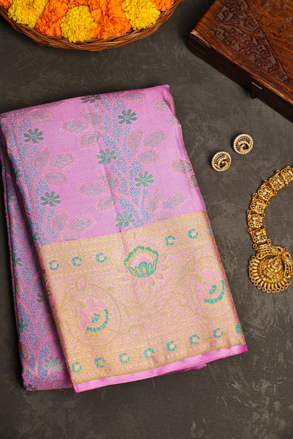 Kancheepuram Silk Lilac Saree