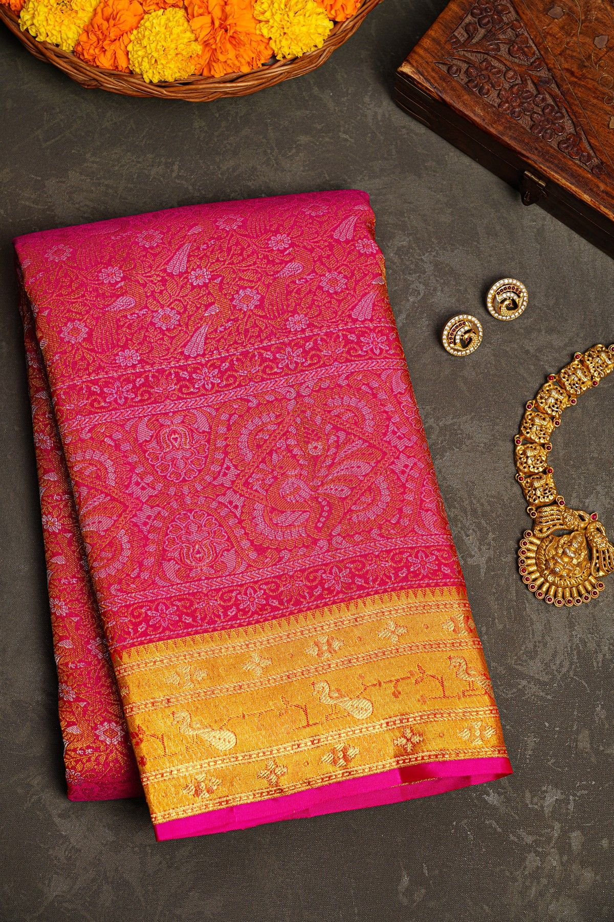 Kancheepuram Silk Pink Saree