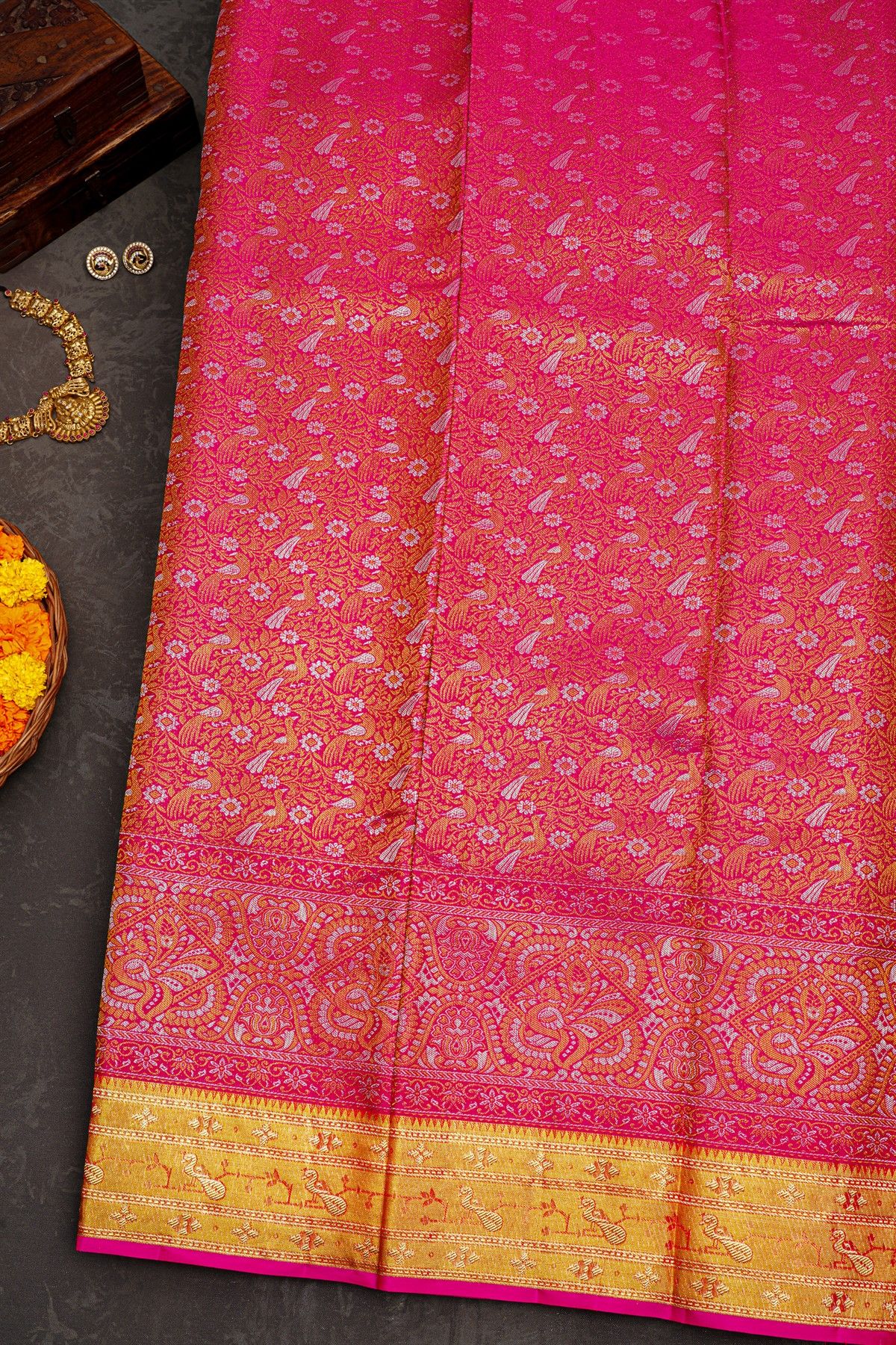 Kancheepuram Silk Pink Saree