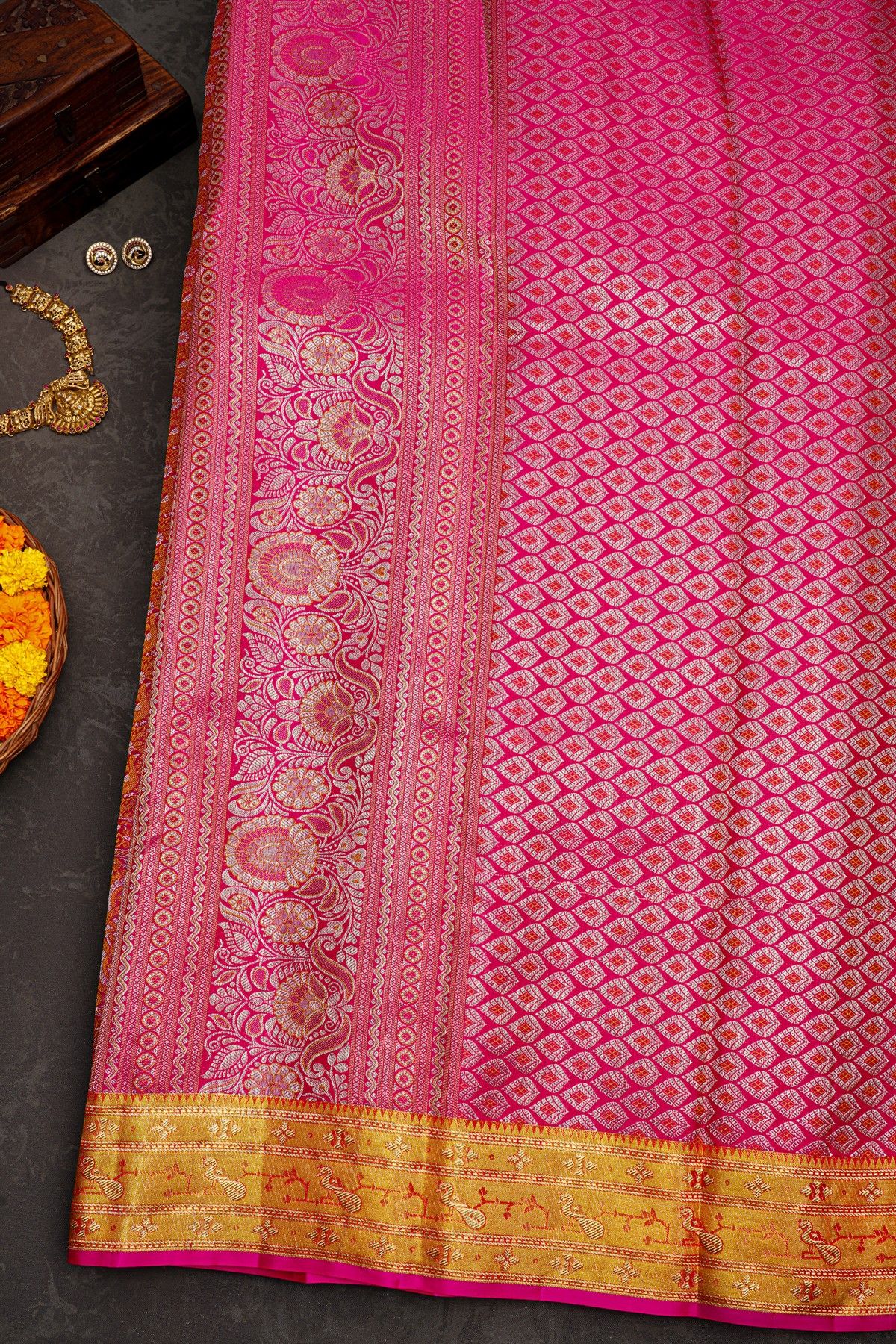 Kancheepuram Silk Pink Saree