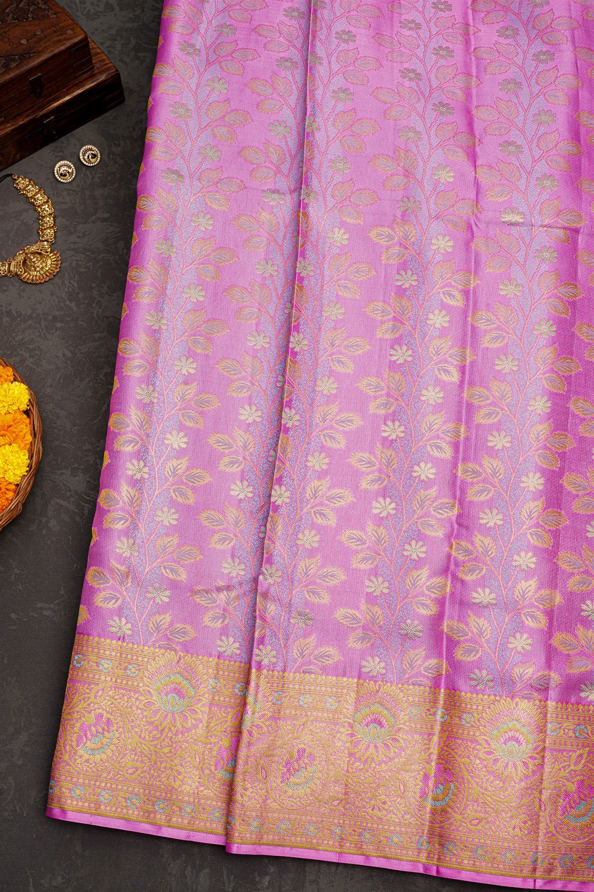 Kancheepuram Silk Baby Pink Saree