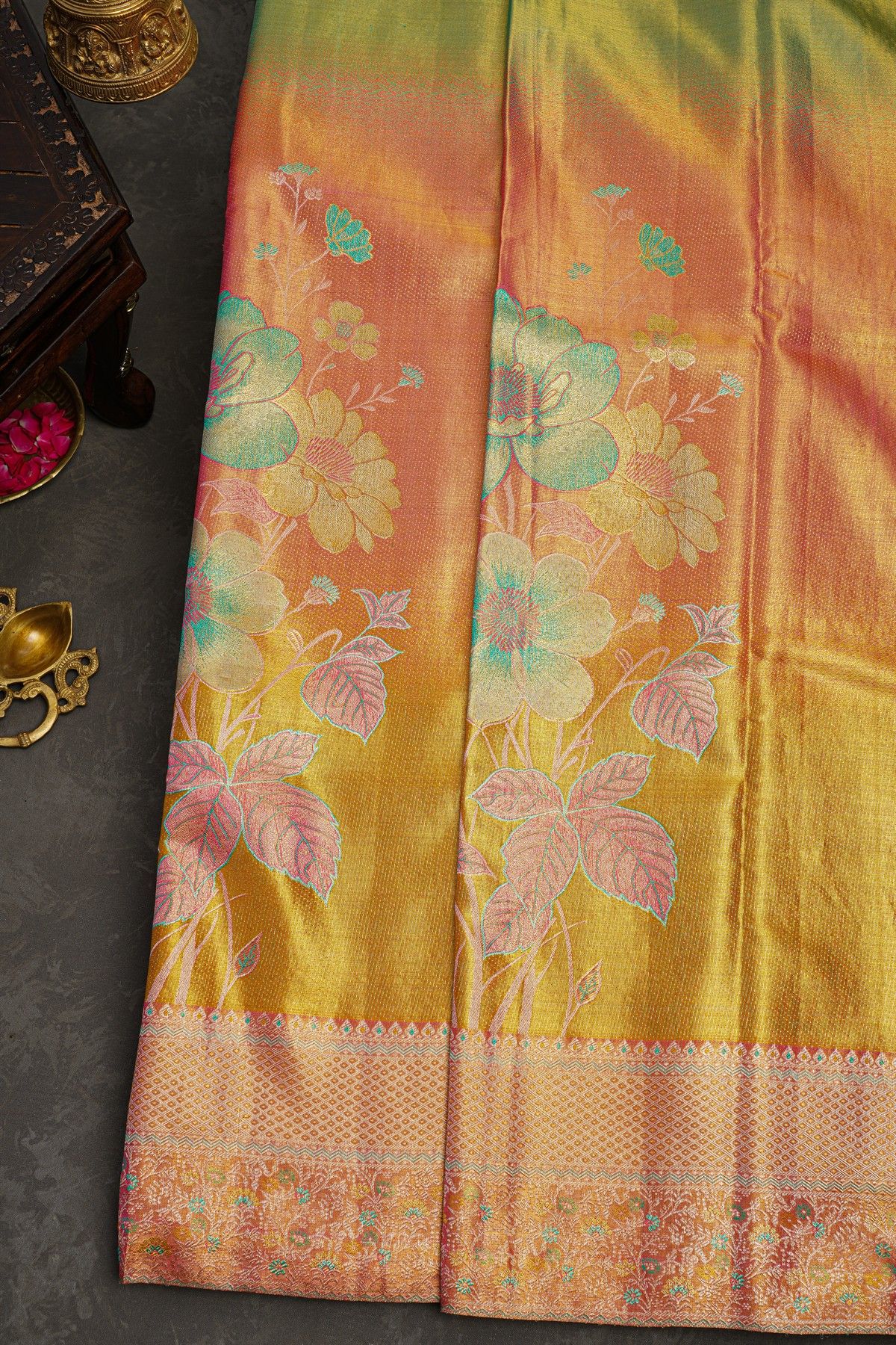 Kancheepuram Silk Dual Colour Saree
