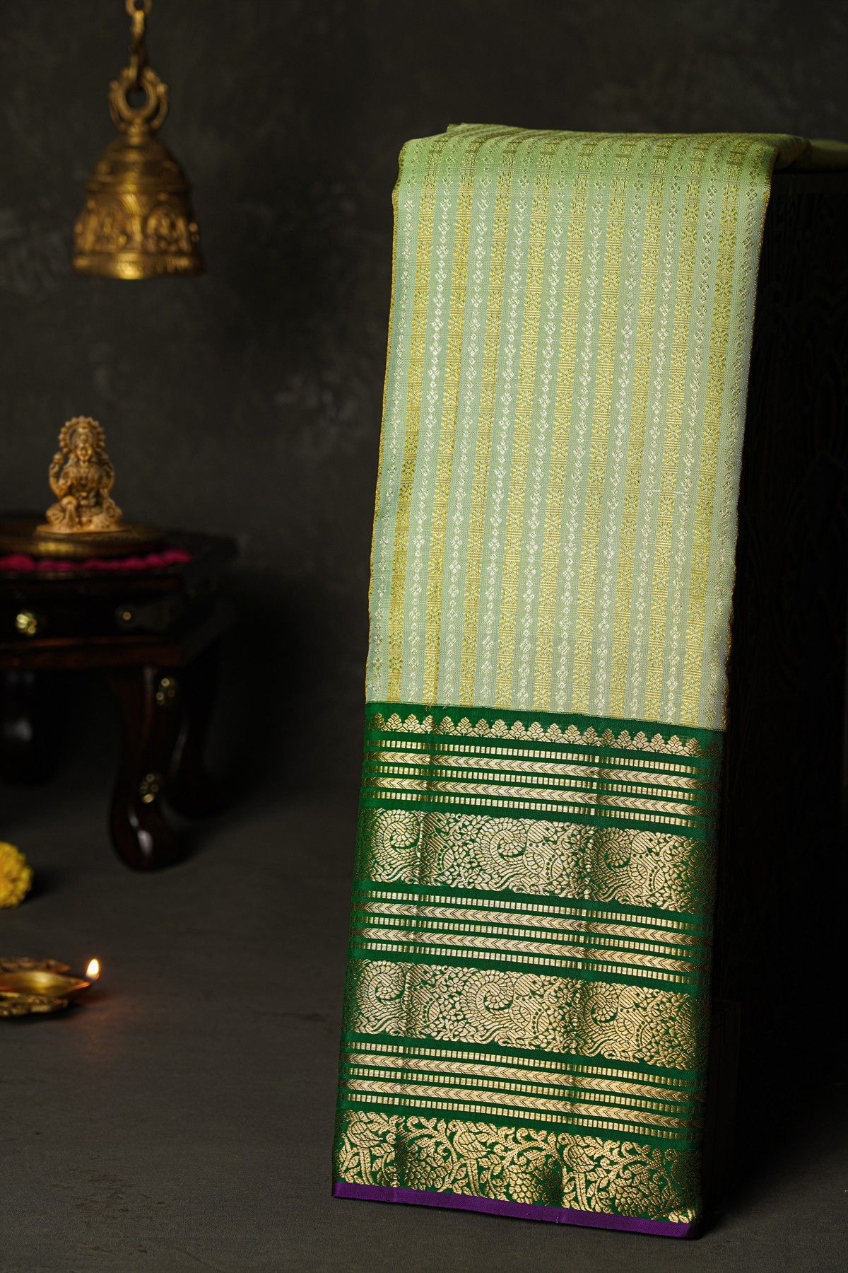 Kancheepuram SIlk Sea Green Saree