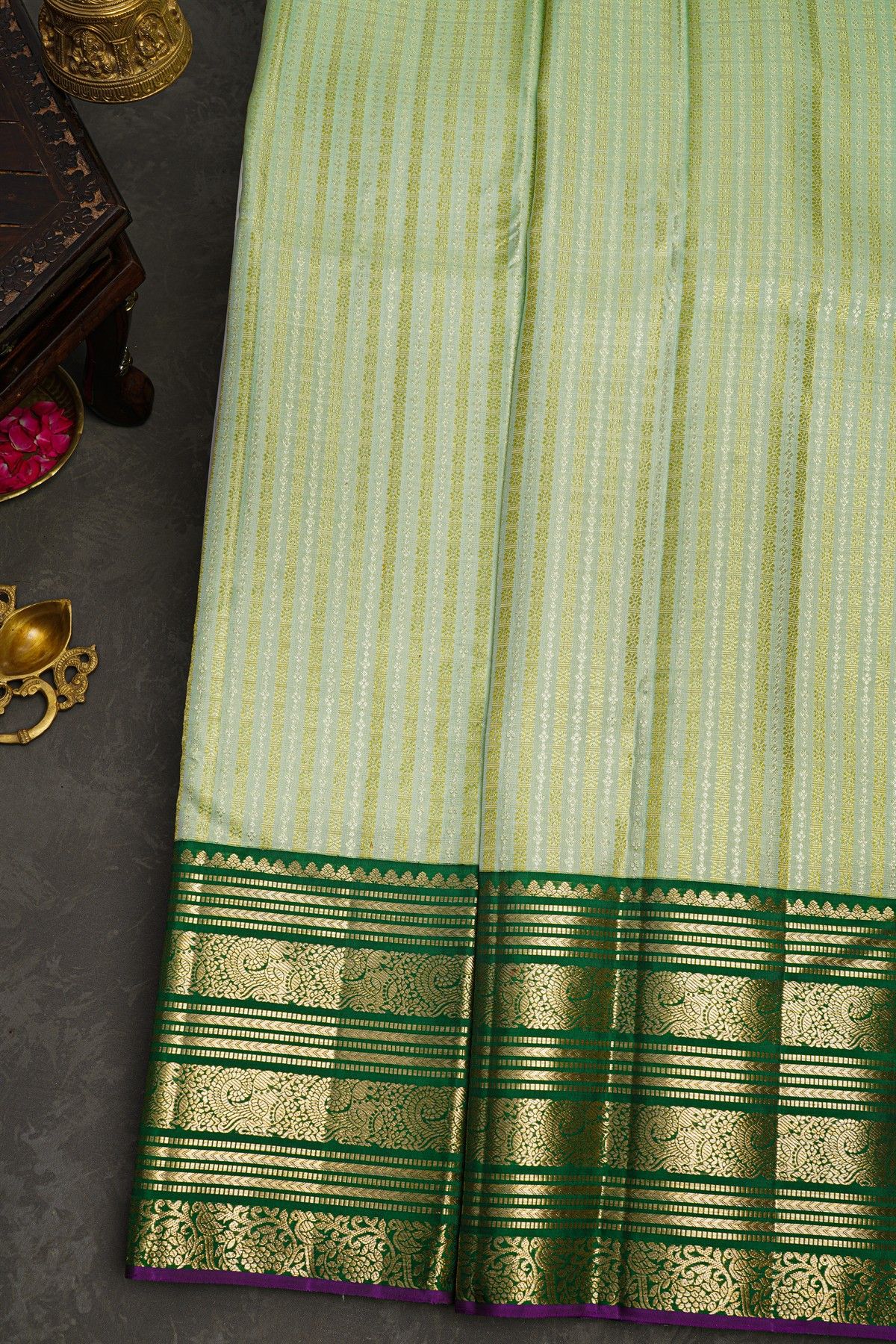Kancheepuram SIlk Sea Green Saree