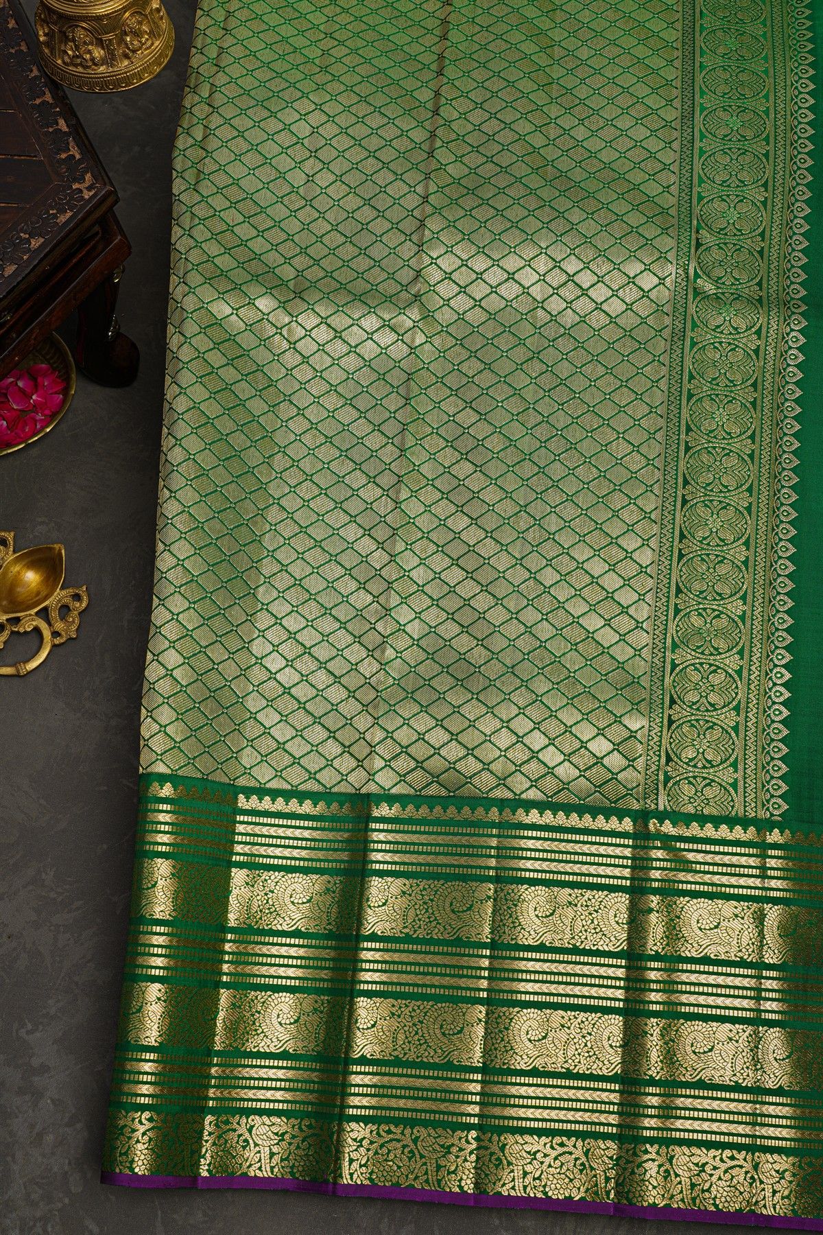 Kancheepuram SIlk Sea Green Saree