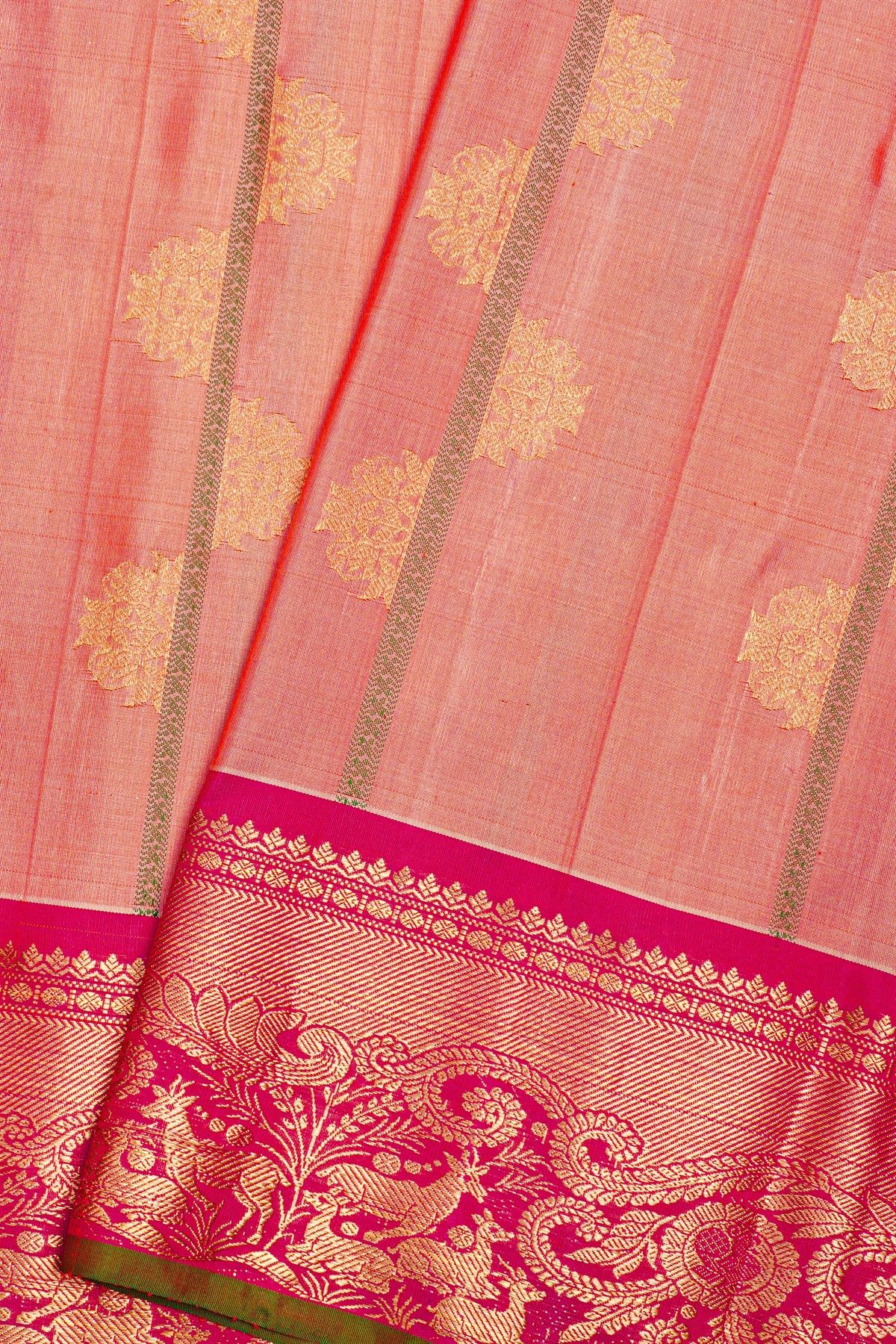 Gadwal Silk Baby Pink Saree