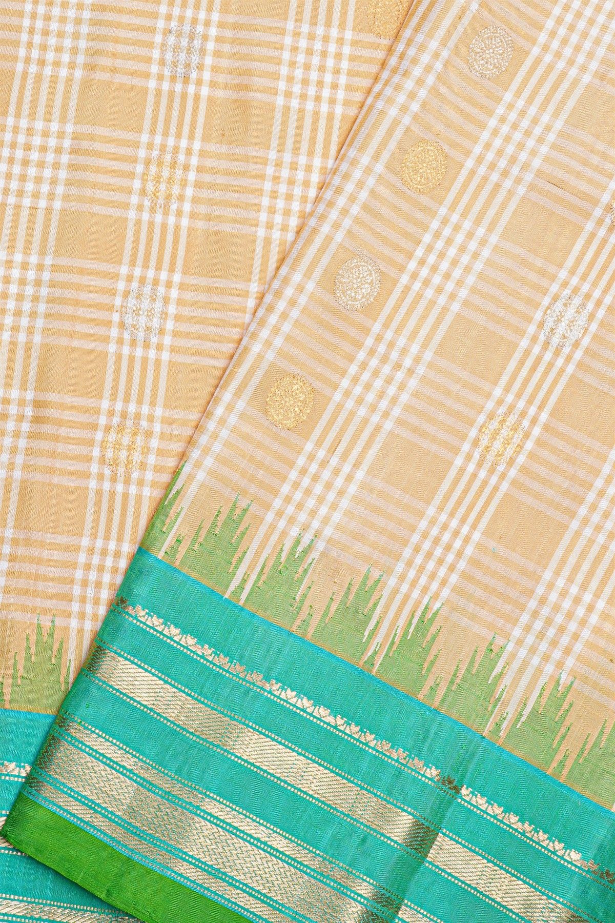 Gadwal Silk Cream Saree