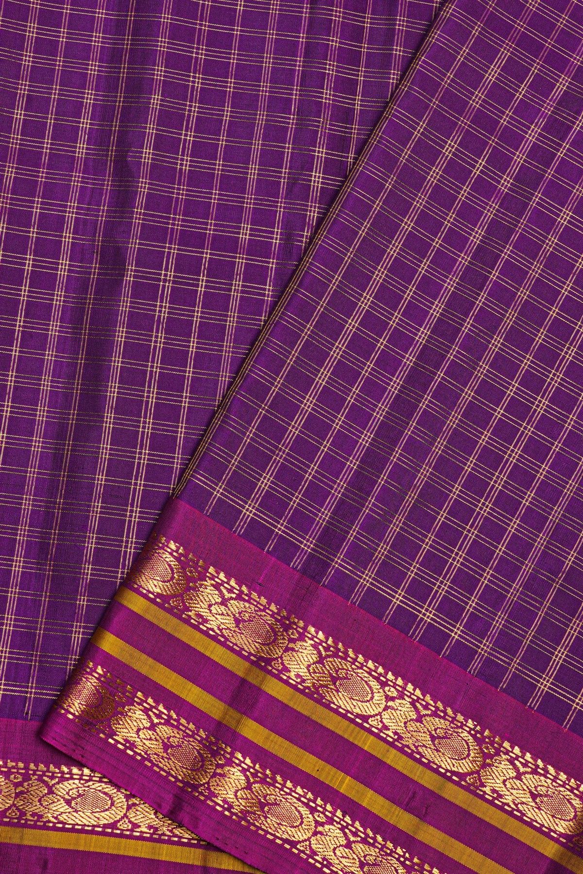 Gadwal Silk Dark Purple Saree